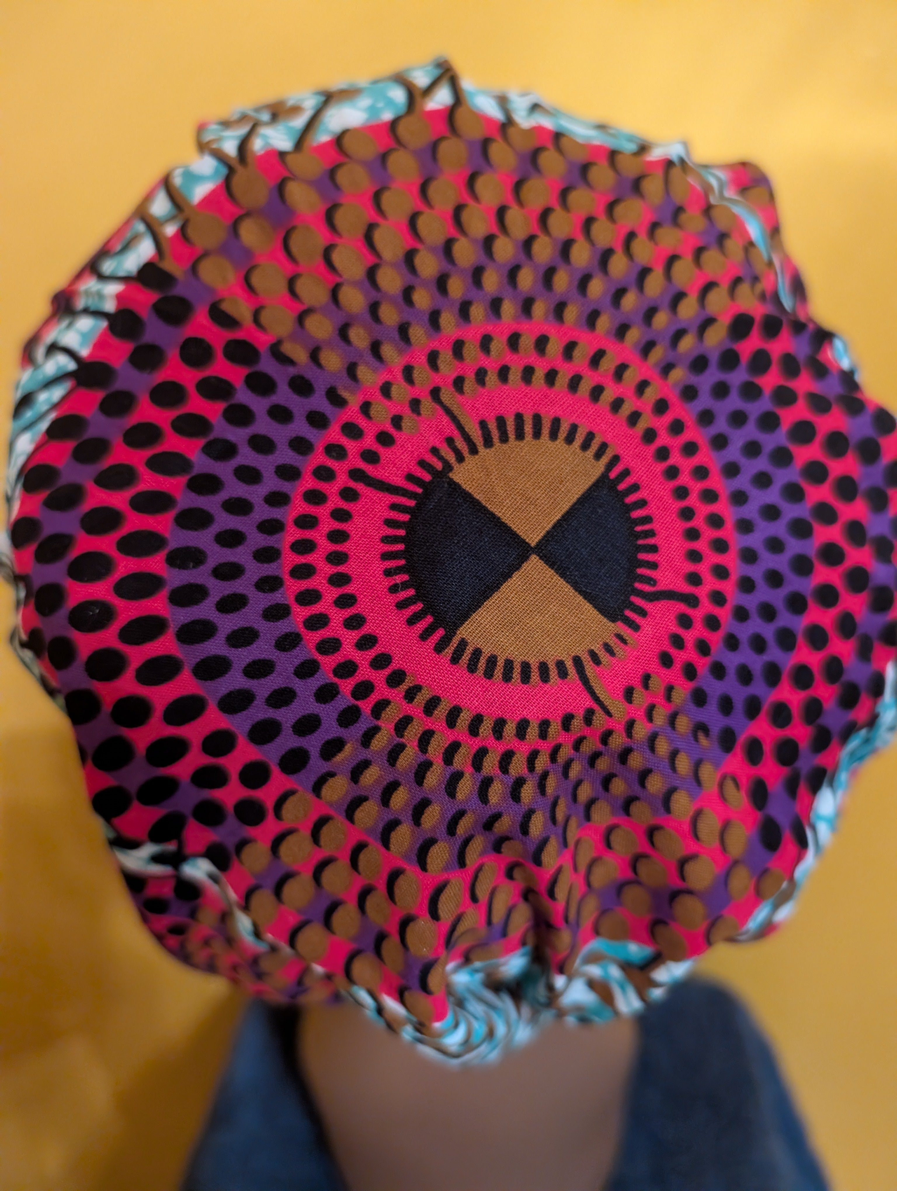 Blue/Purple Lined Bouffant Style Hat