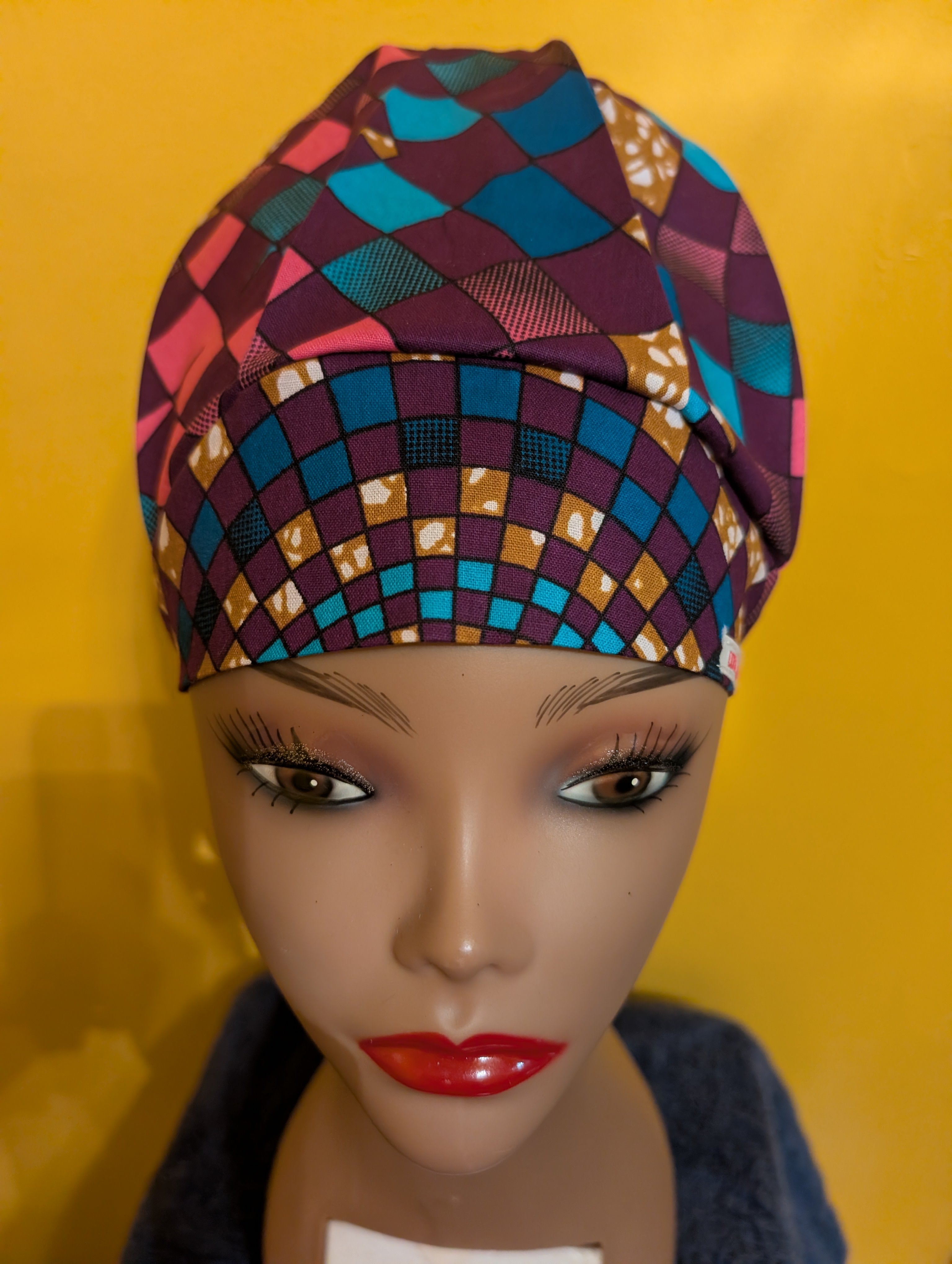 Purple Satin Lined Bouffant Style Hat