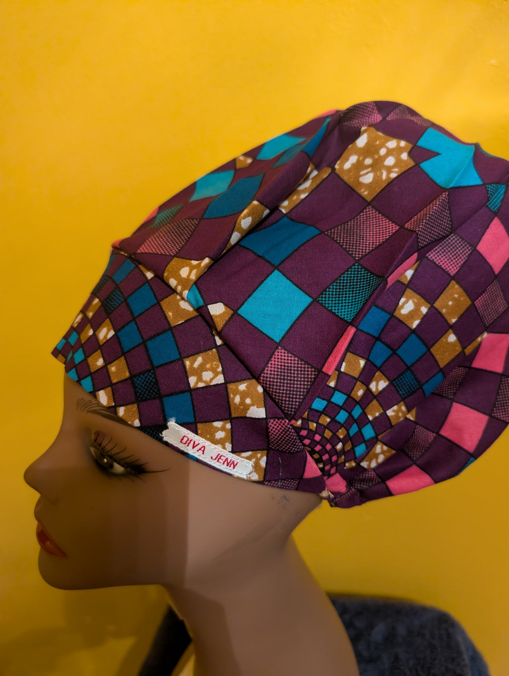 Purple Satin Lined Bouffant Style Hat
