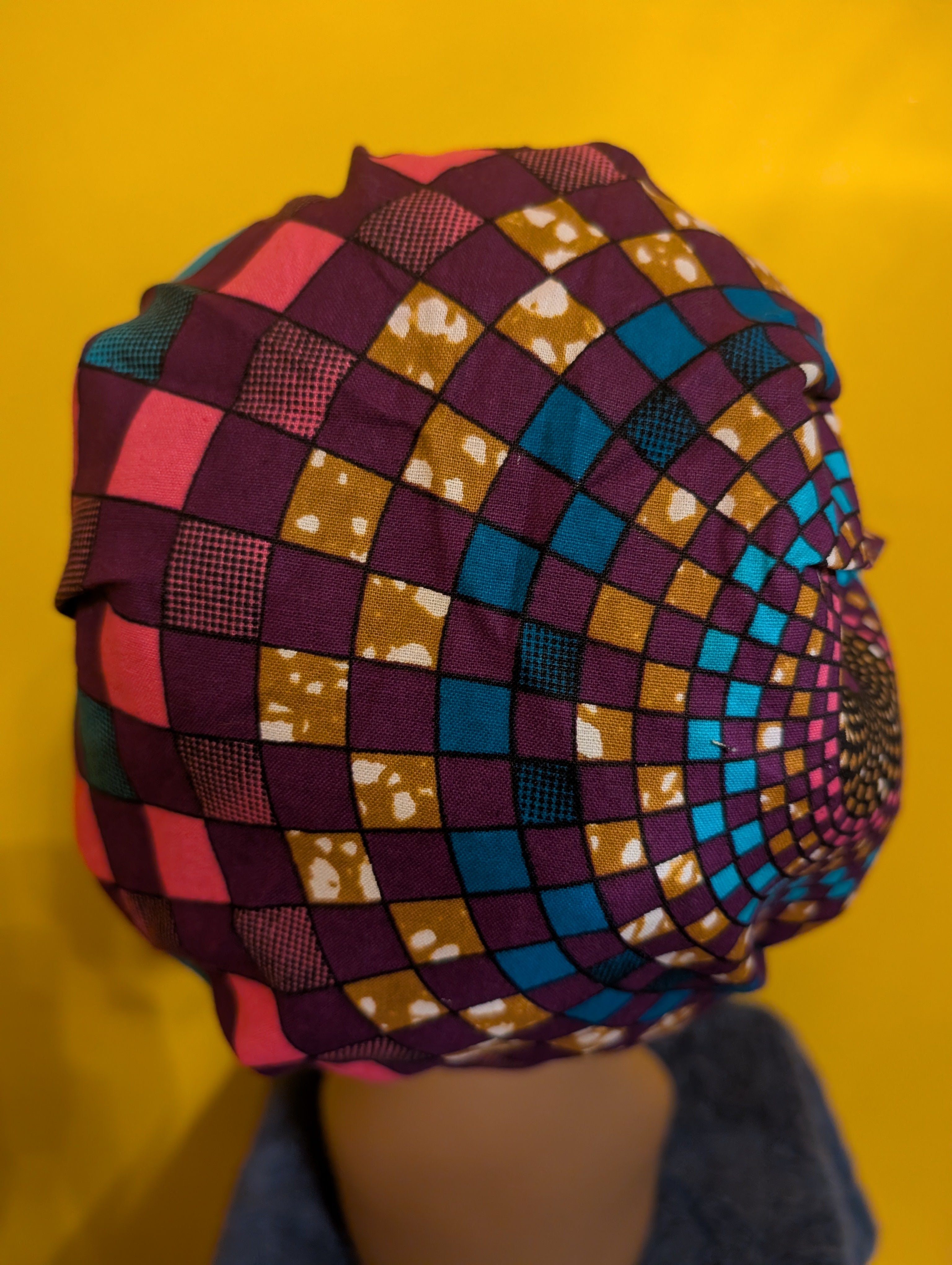 Purple Satin Lined Bouffant Style Hat