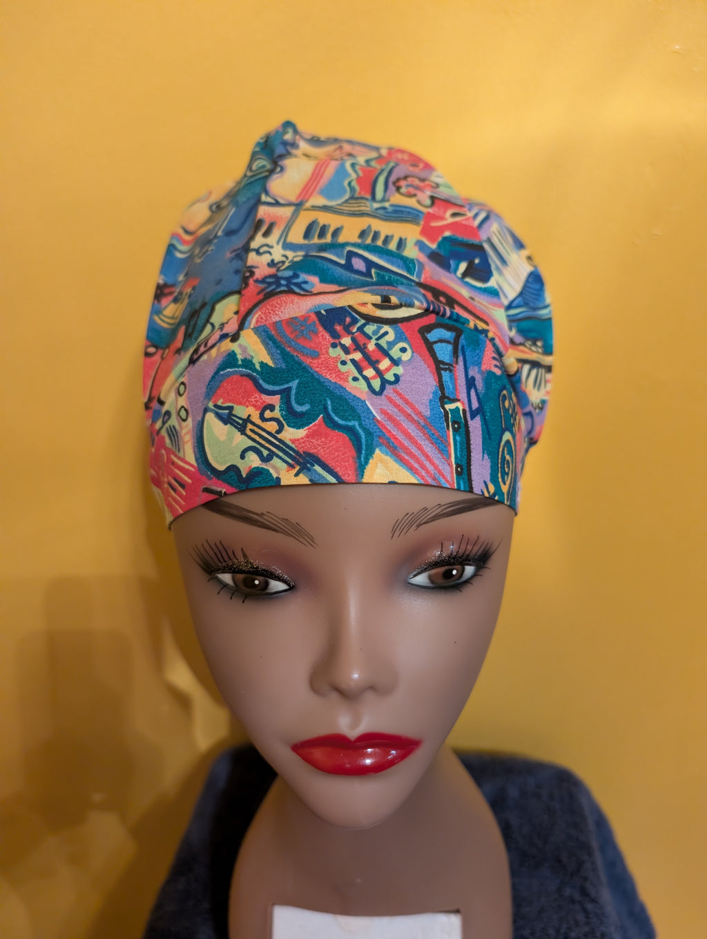 Music Themed Bouffant Satin lined Hat