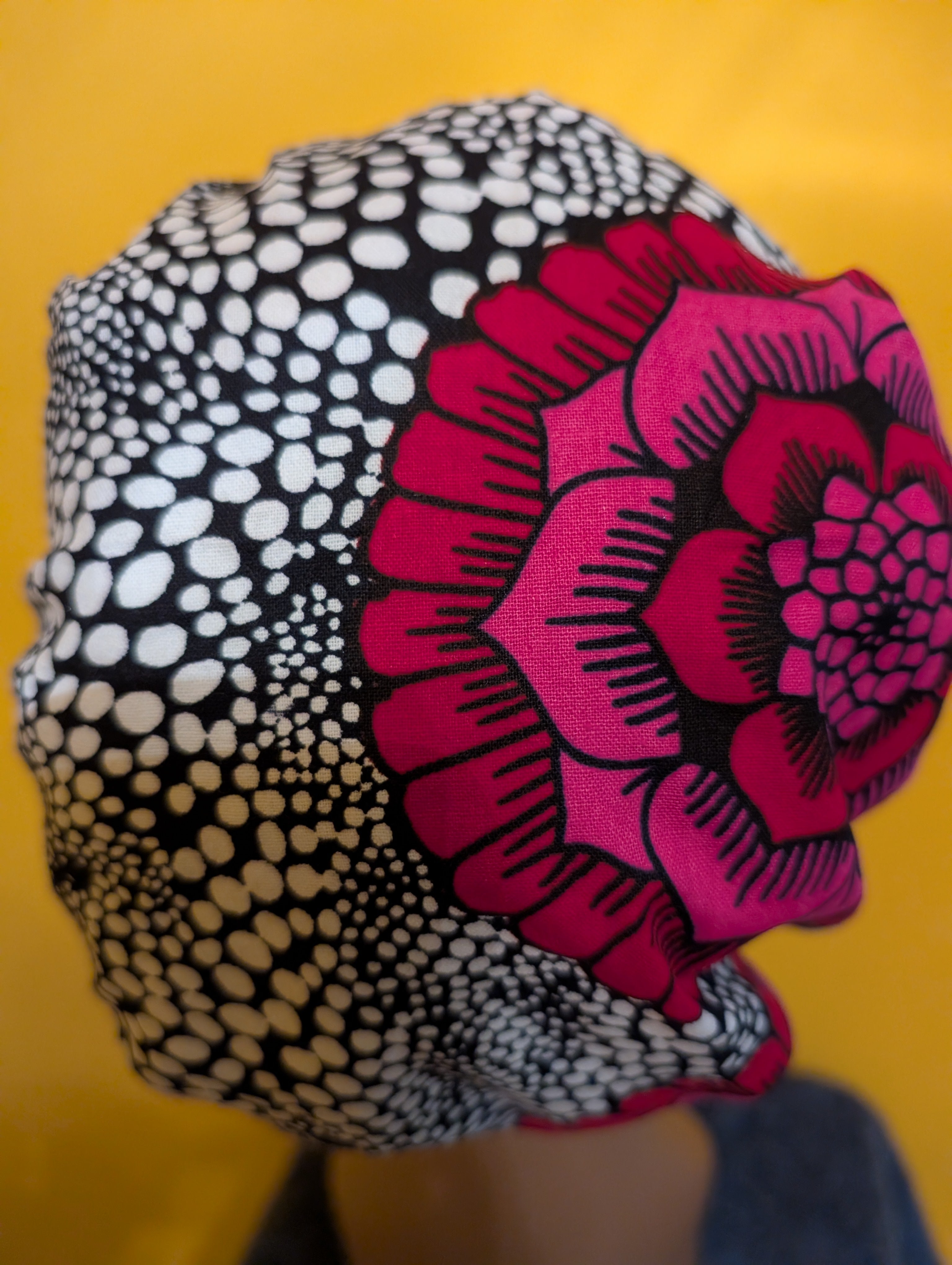 Pink/Purple/ Black Satin Lined Bouffant Style Hat