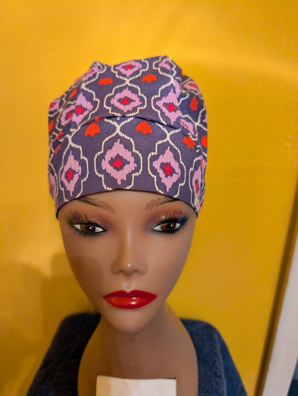 Purple Satin Lined Bouffant Style Hat