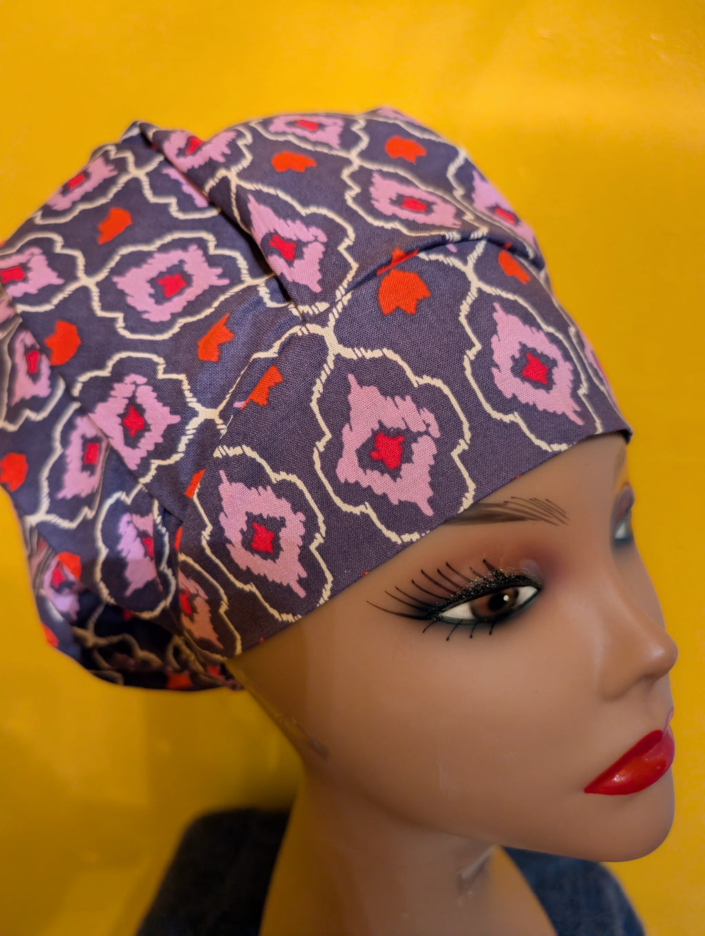Purple Satin Lined Bouffant Style Hat