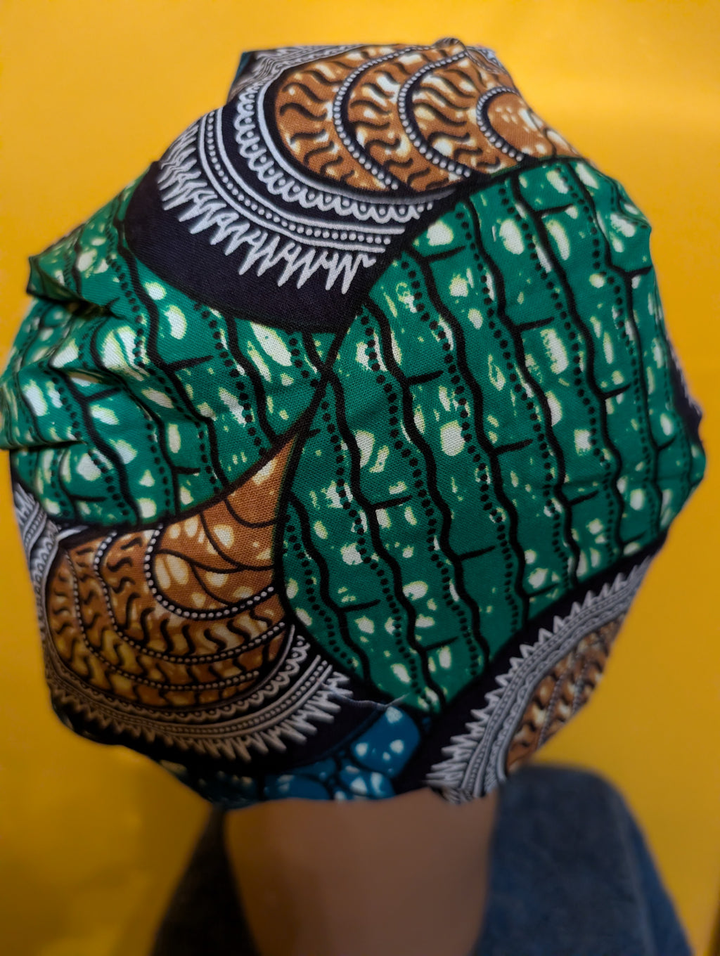 Blue/Green Satin Lined Bouffant Style Hat