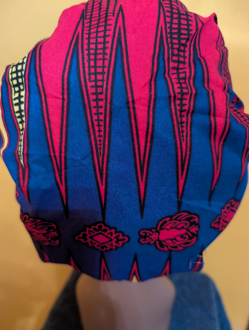 Blue/Red Satin Lined Bouffant Style Hat