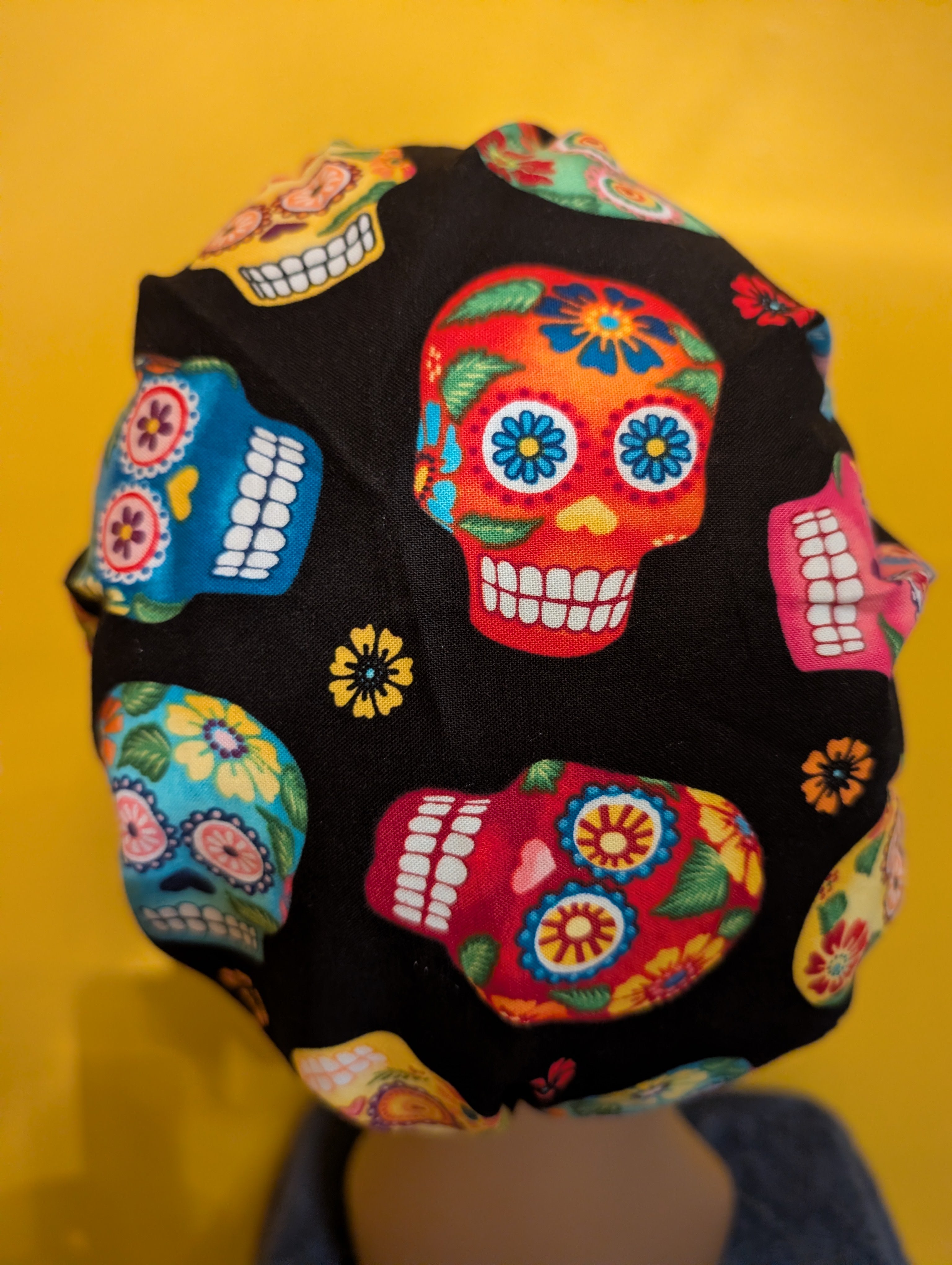 Dia de los Muertos Satin Lined Bouffant Style Hat