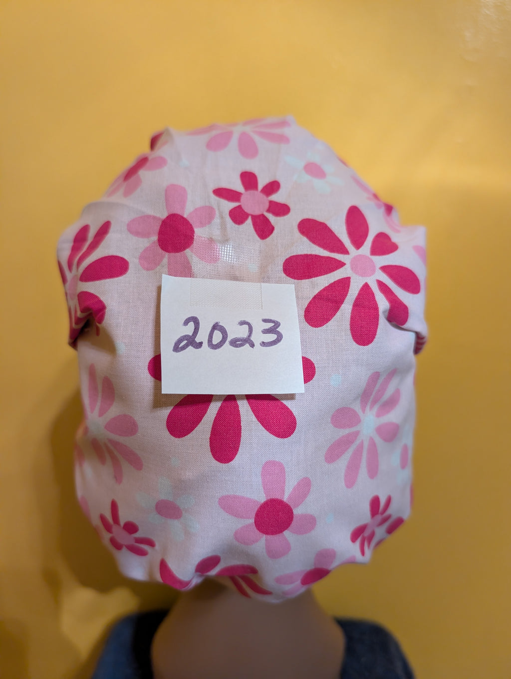 Pink Flower Satin Lined Bouffant Style Hat