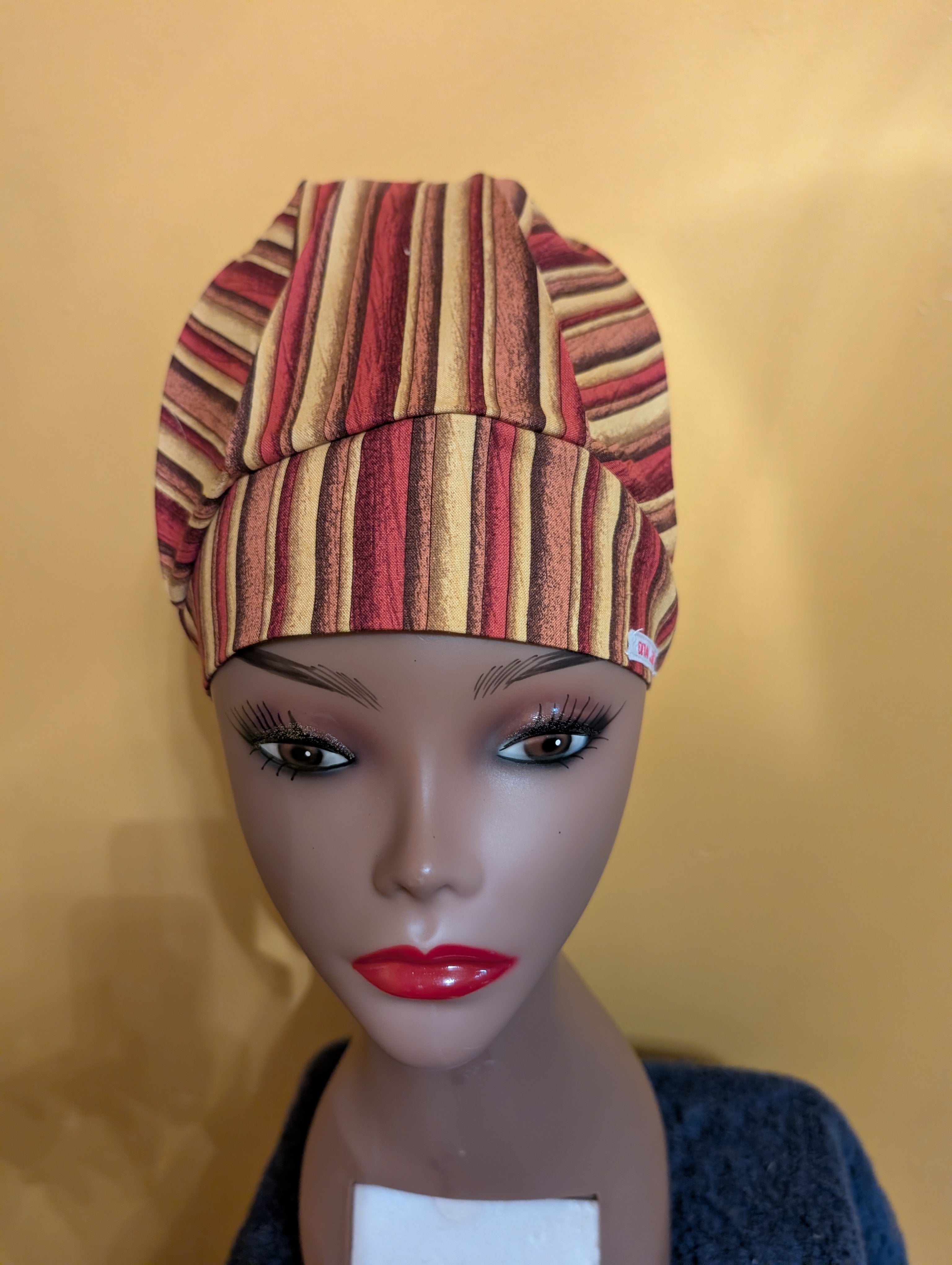 Gold/Brown Satin Lined Bouffant Style Hat