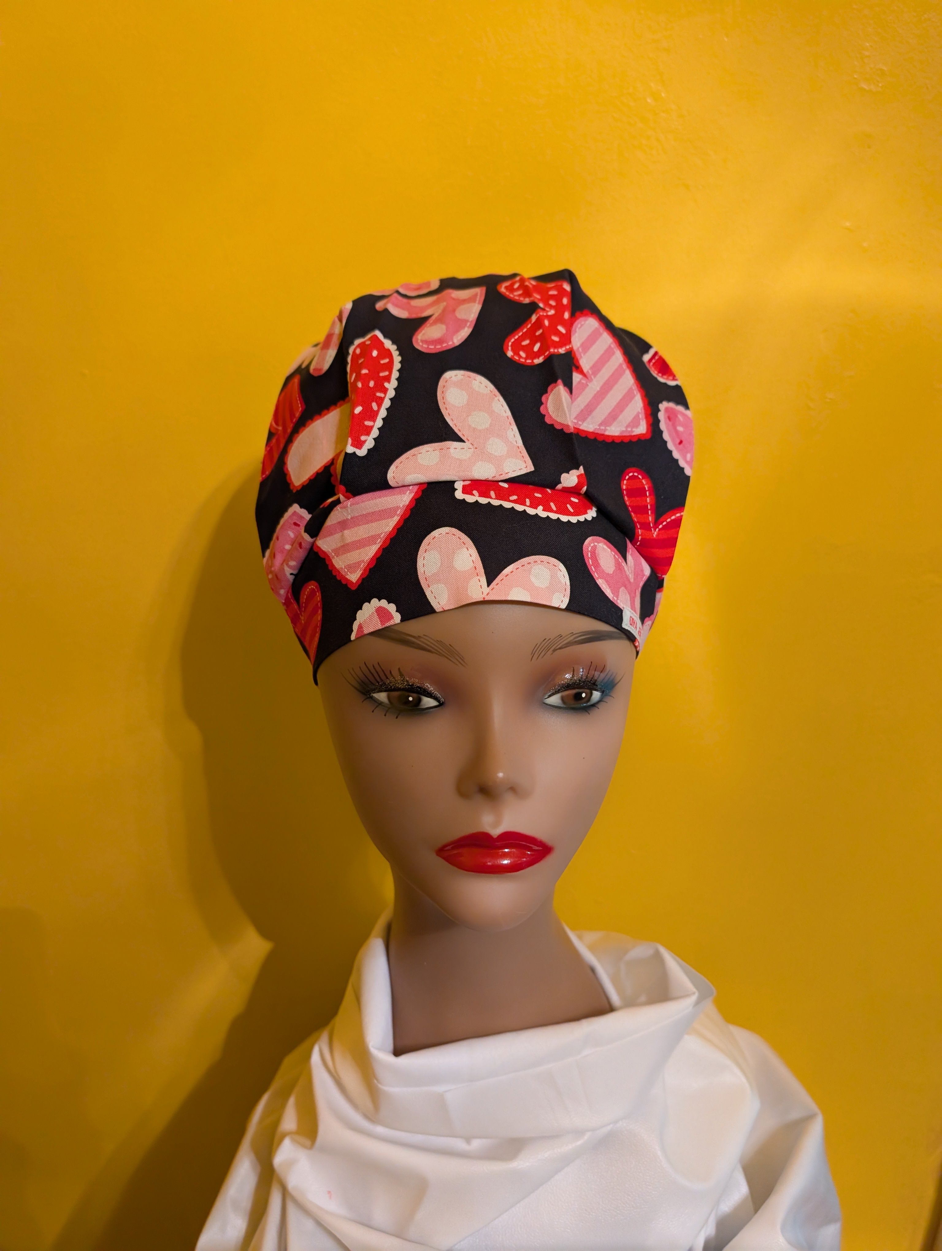 Black/PinK/Red Valentine's Day Satin Lined Bouffant Style Hat