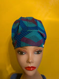 Blue/Purple Satin Lined Bouffant Style Hat