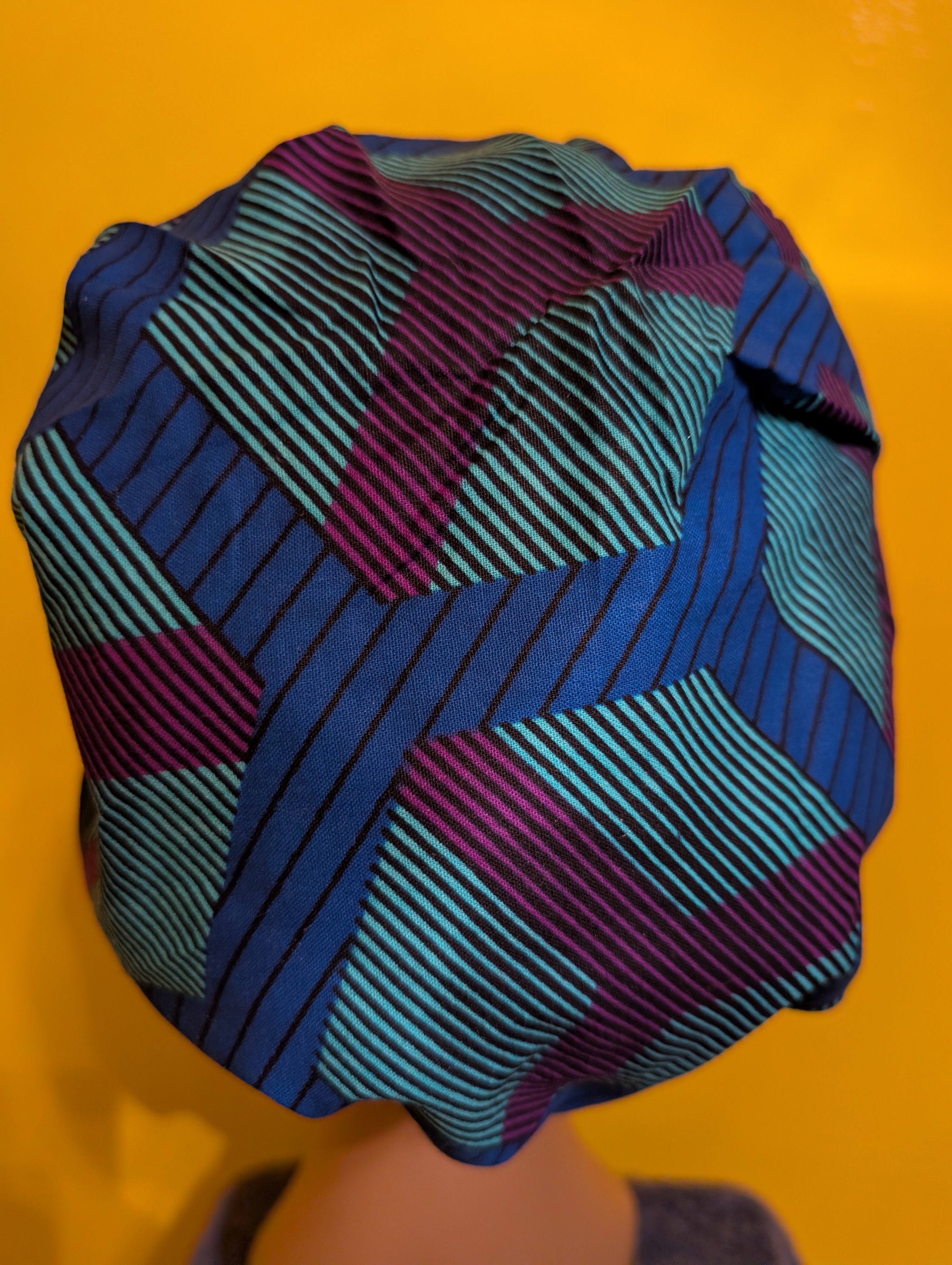 Blue/Purple Satin Lined Bouffant Style Hat