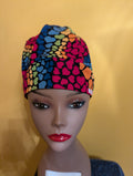 Blue/Red/Yellow/Orange/Black Heart Themed Satin Lined Bouffant Style Hat