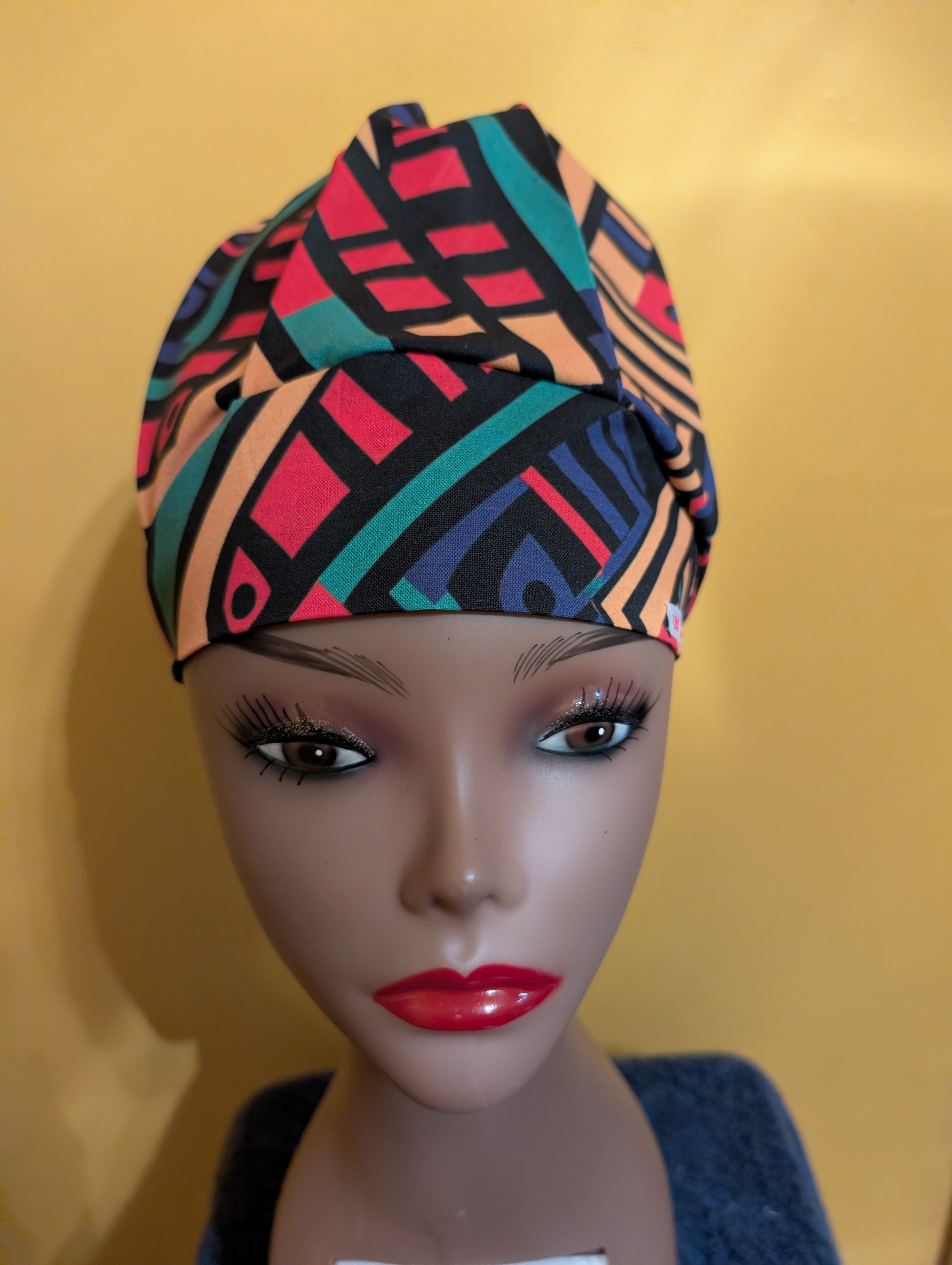 Red/Blue/Gold/Green Satin Lined Bouffant Style Hat