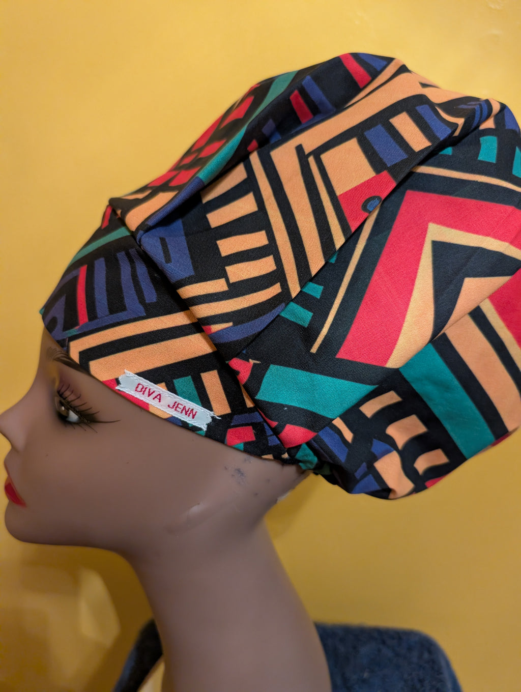 Red/Blue/Gold/Green Satin Lined Bouffant Style Hat