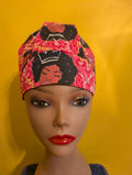 Pink/Brown Satin Lined Bouffant Style Hat