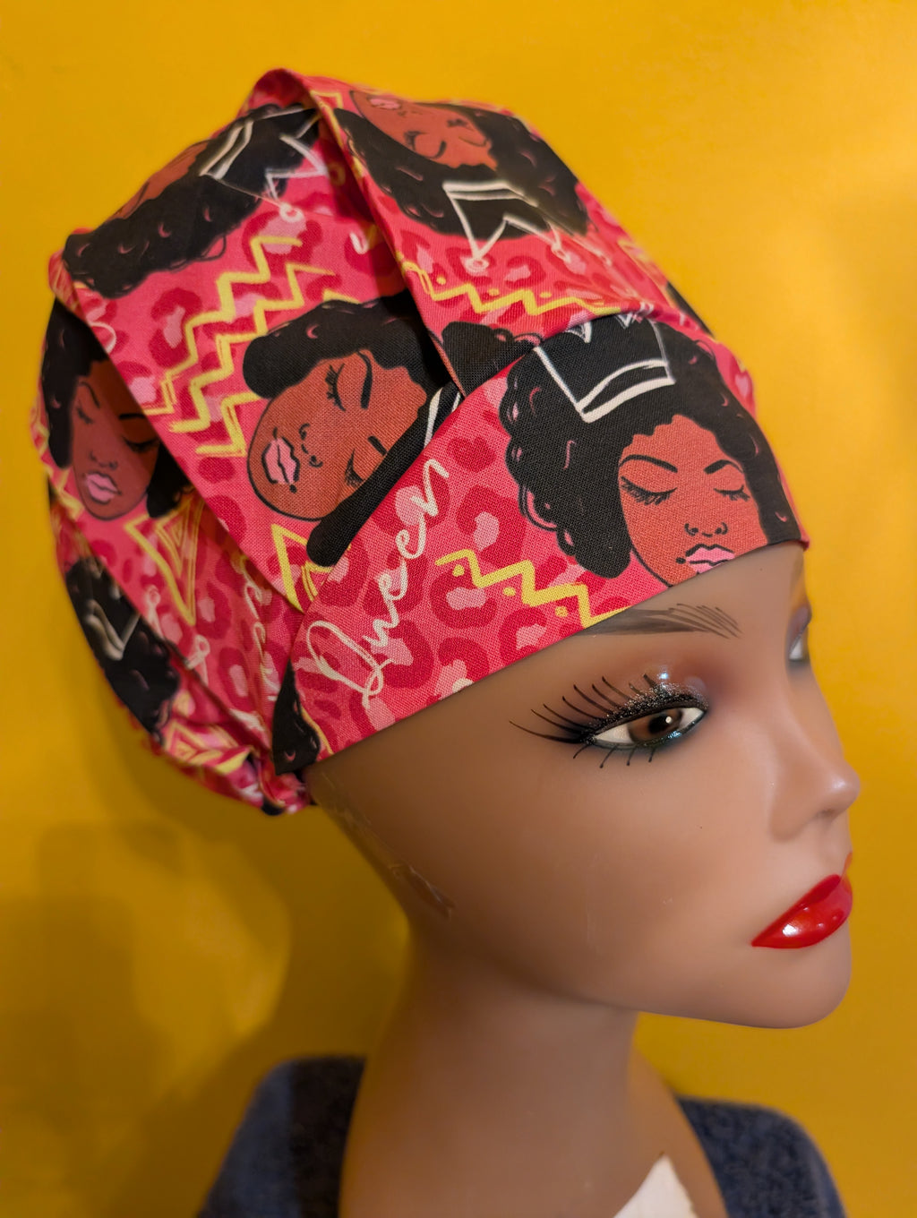 Pink/Brown Satin Lined Bouffant Style Hat