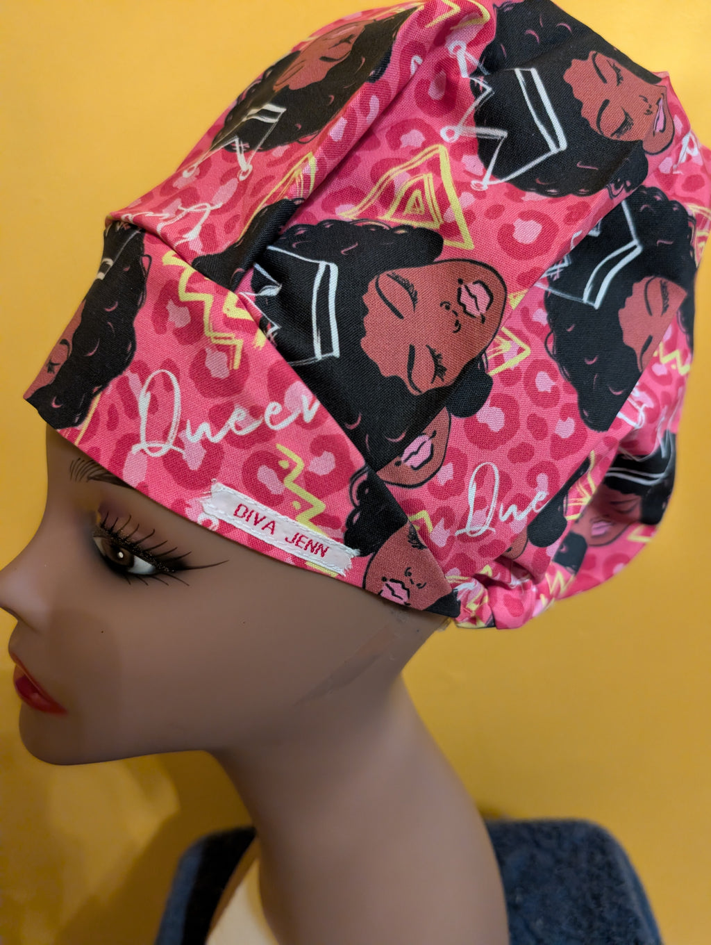 Pink/Brown Satin Lined Bouffant Style Hat