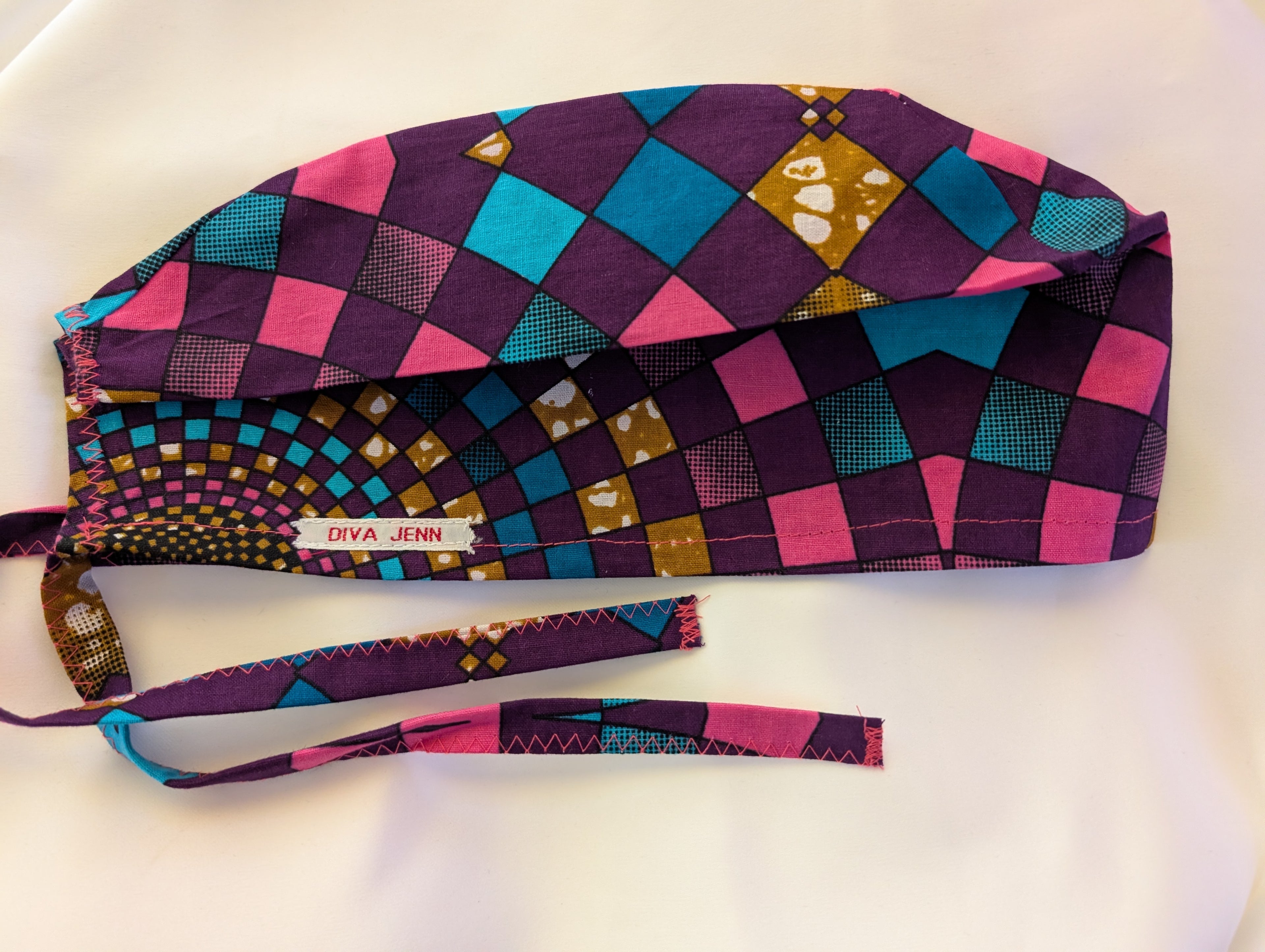 Purple Pink Tie in the Back Hat
