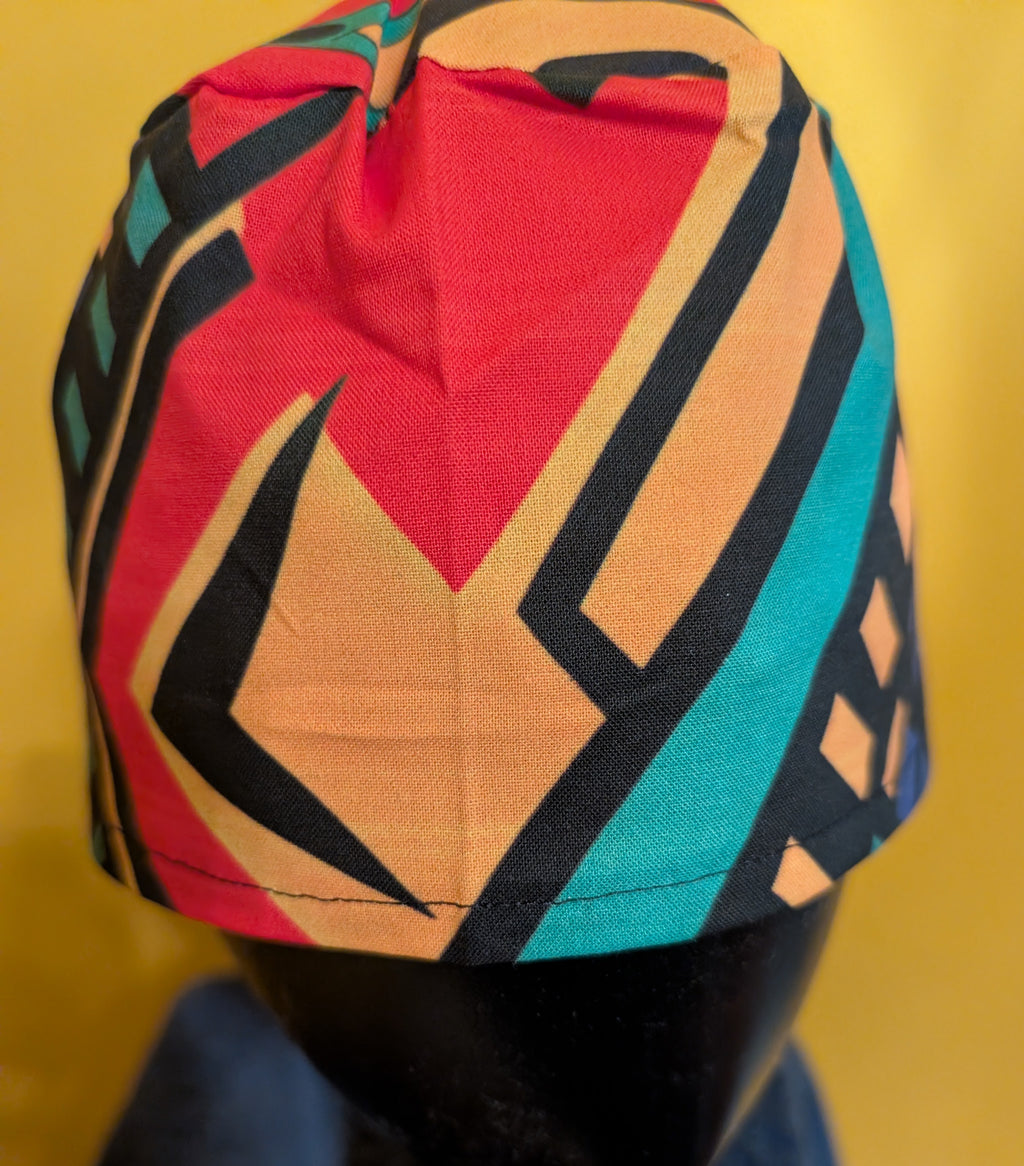 Red/Gold/Blue/Black Tie in the back Hat