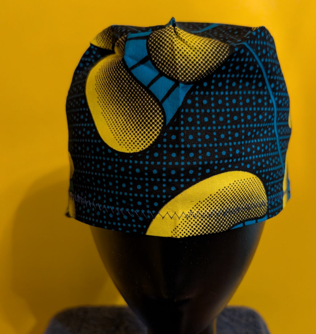 Blue/Yellow Tie in the back Hat