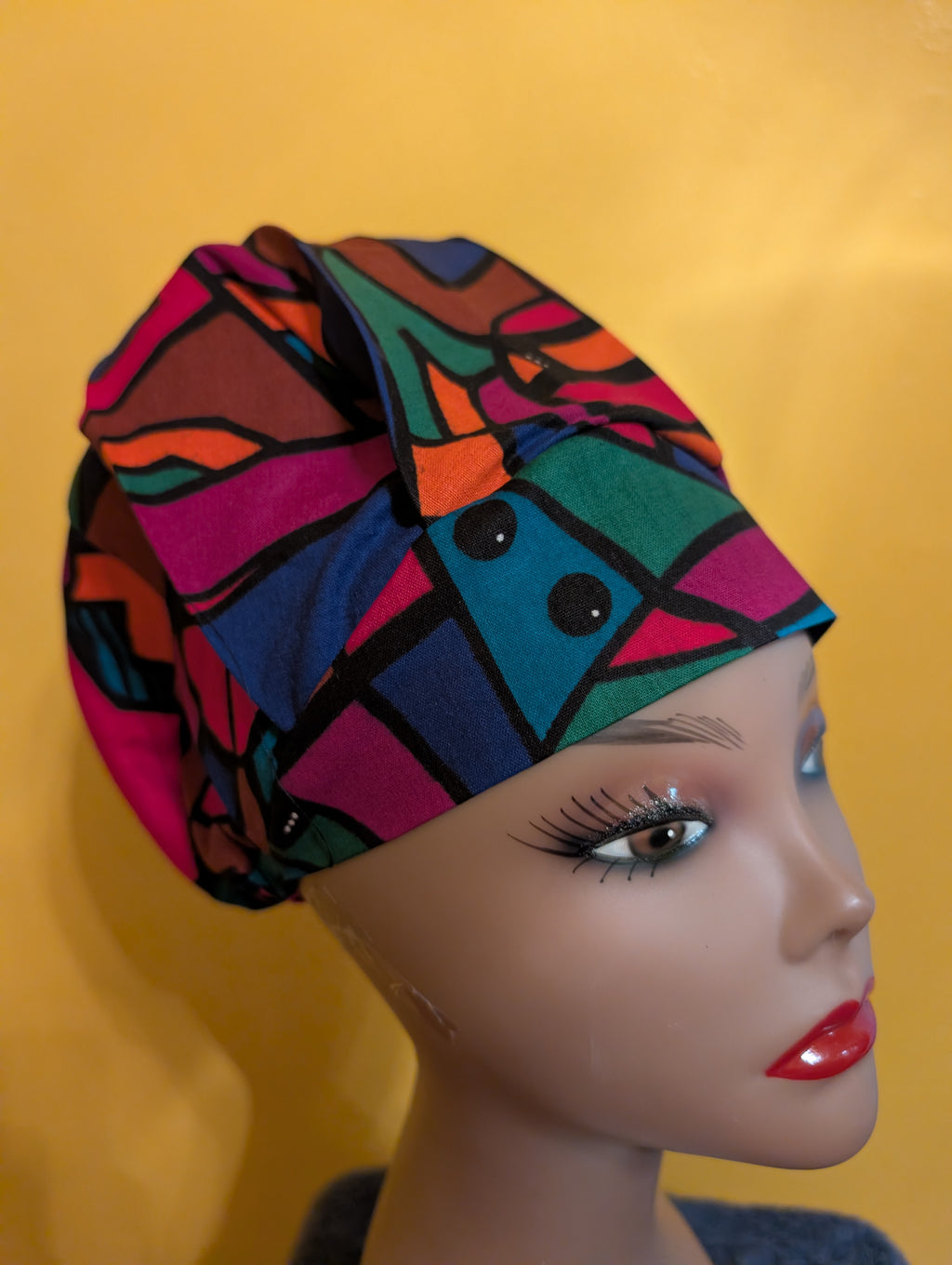 Blue/Green/Red/Brown Satin Lined Bouffant Style Hat