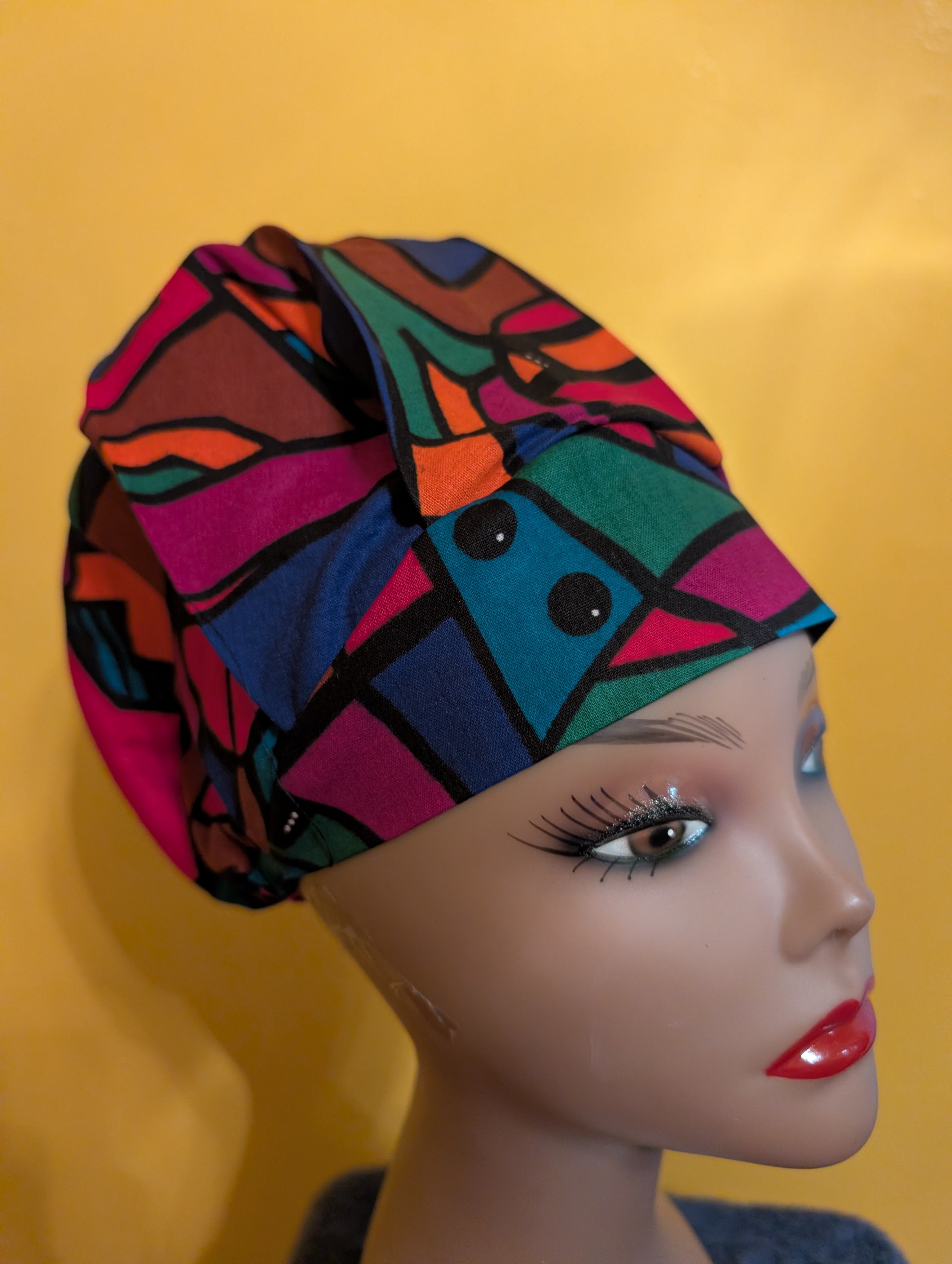 Blue/Green/Red/Brown Satin Lined Bouffant Style Hat