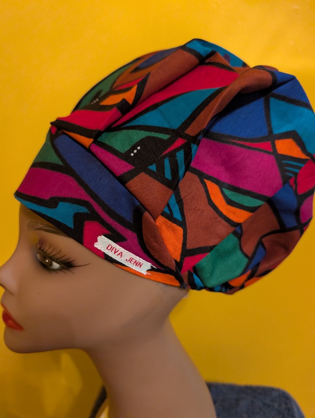 Blue/Green/Red/Brown Satin Lined Bouffant Style Hat
