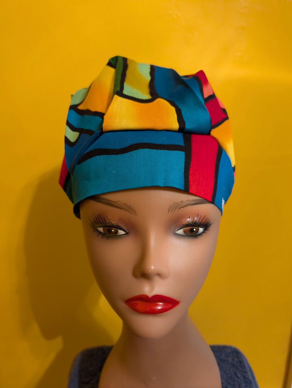 Blue/Yellow/Red/Green/Black Satin Lined Bouffant Style Hat