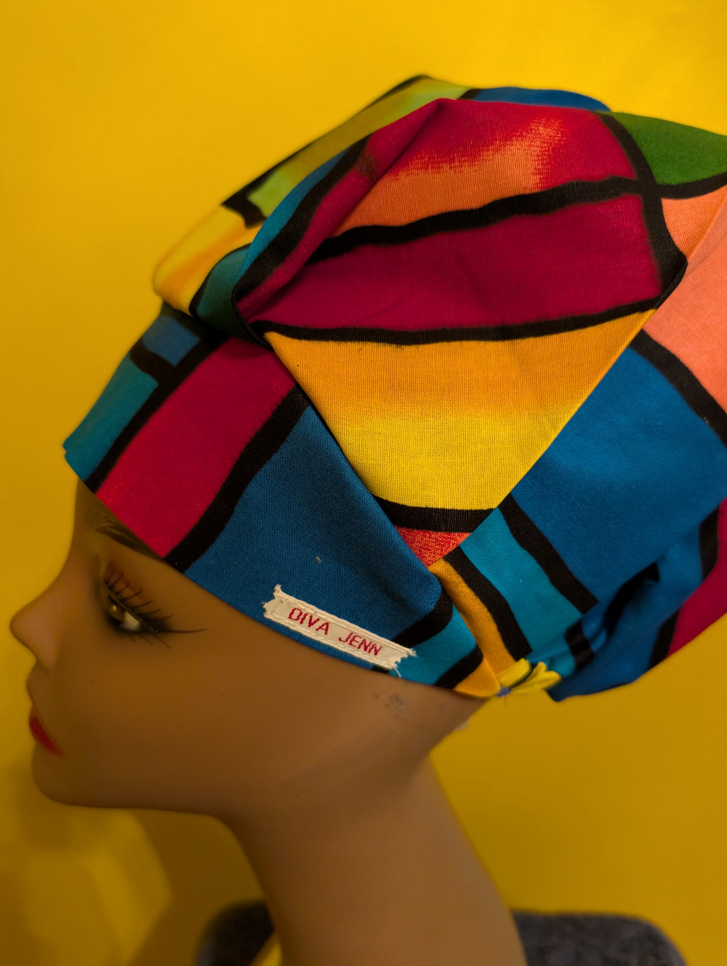 Blue/Yellow/Red/Green/Black Satin Lined Bouffant Style Hat