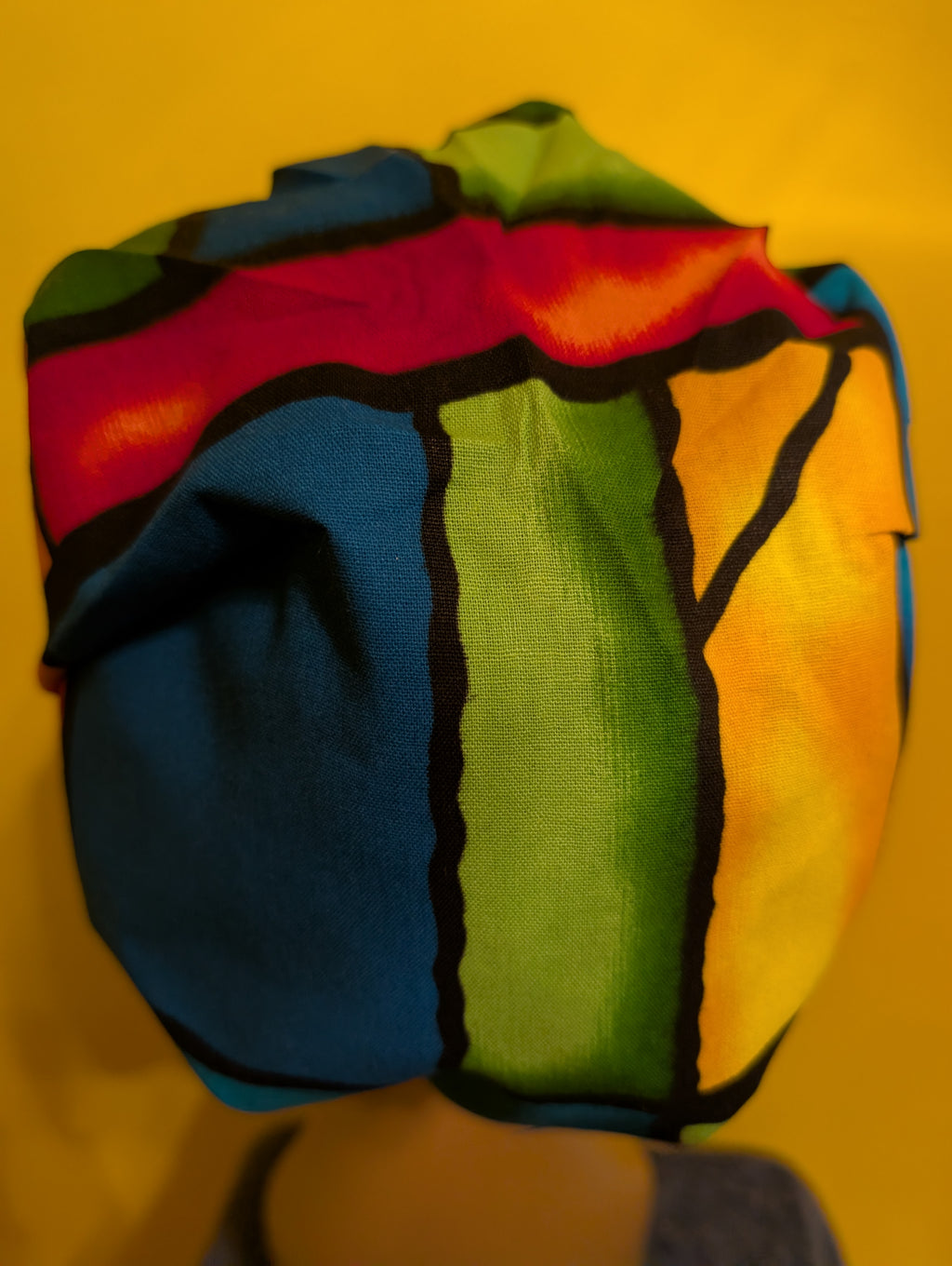 Blue/Yellow/Red/Green/Black Satin Lined Bouffant Style Hat