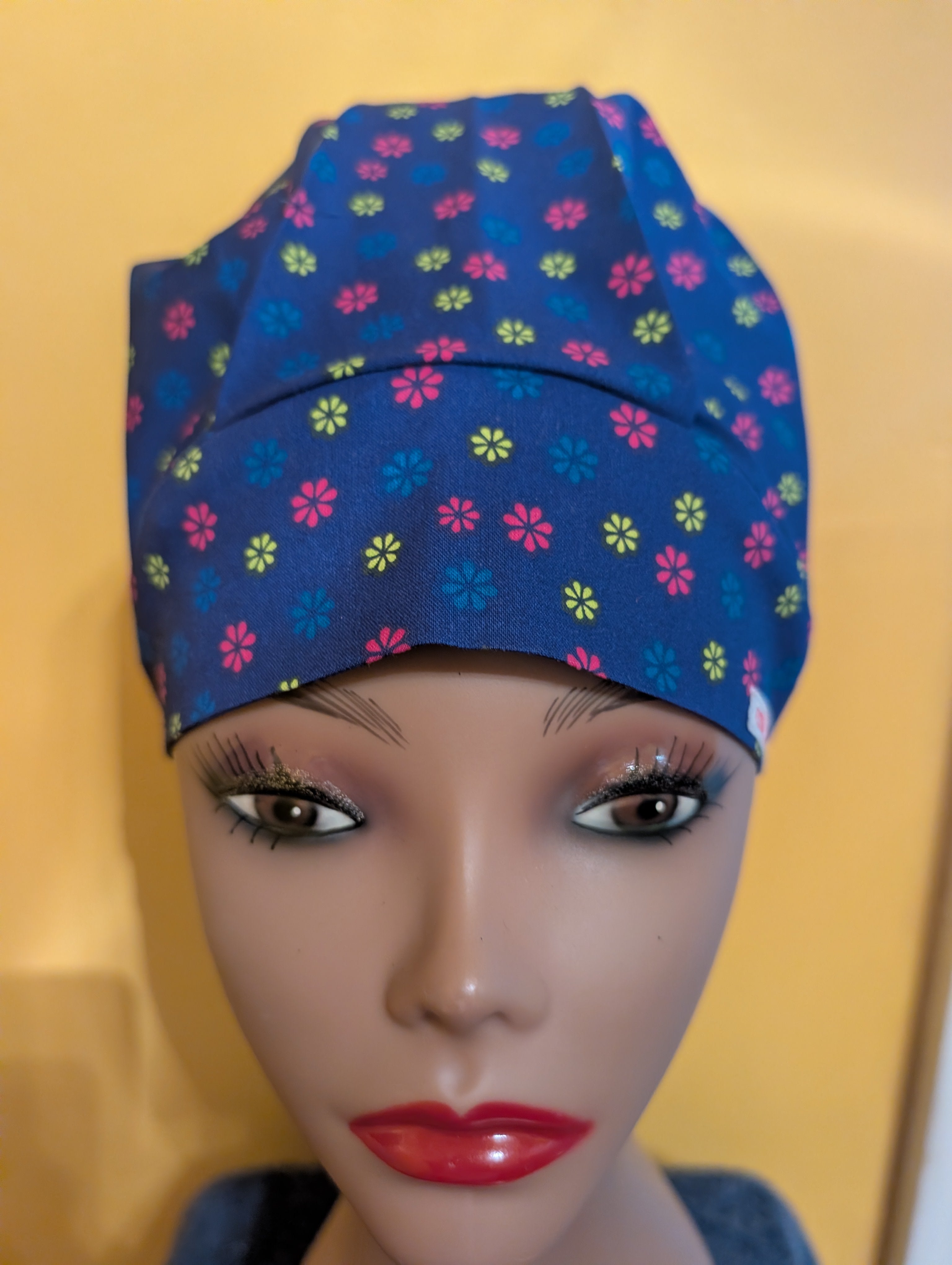 Blue Satin Lined Bouffant Style Hat