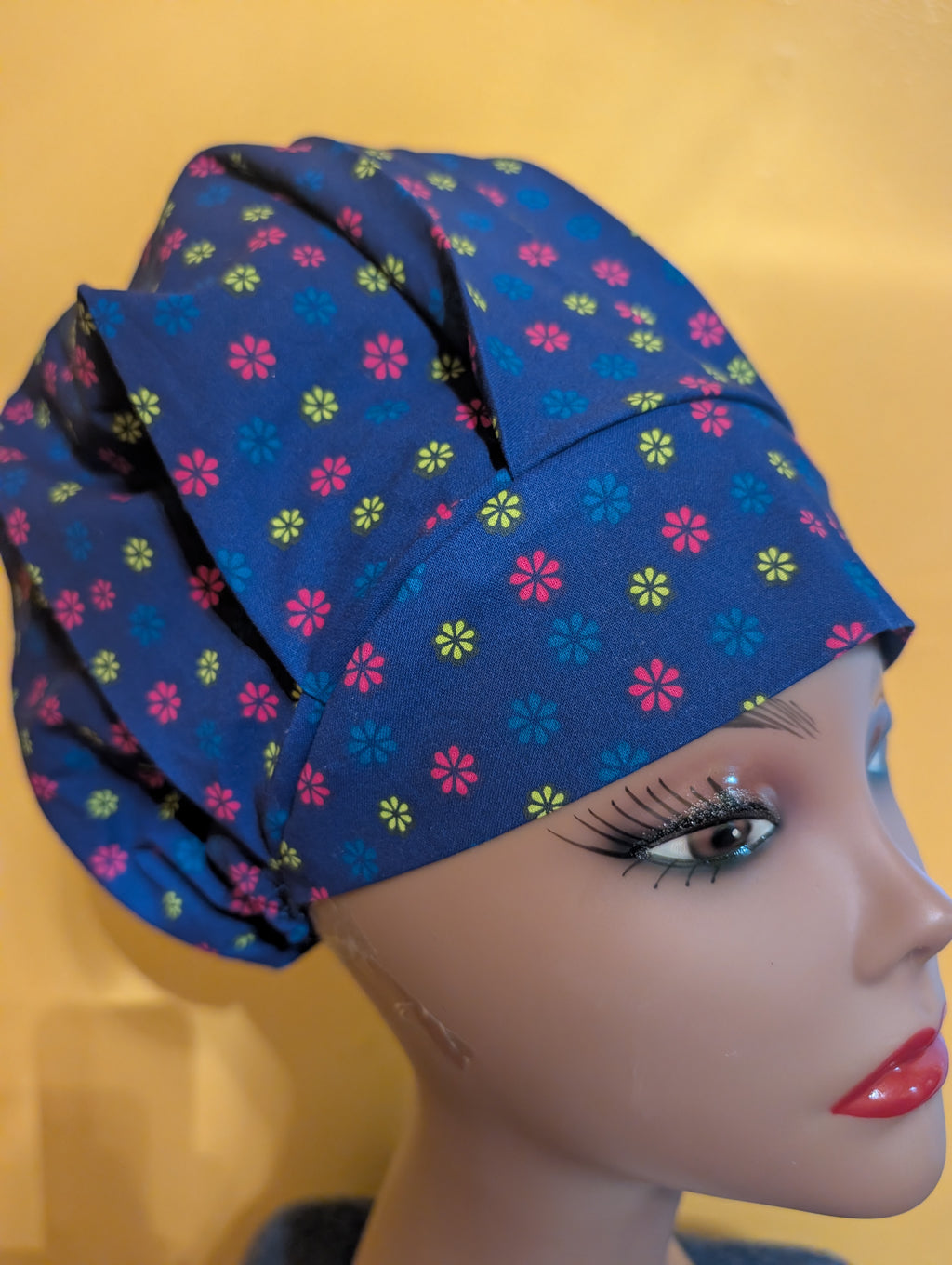 Blue Satin Lined Bouffant Style Hat