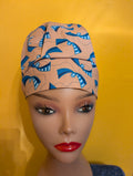 Blue/Greyish Satin Lined Bouffant Style Hat