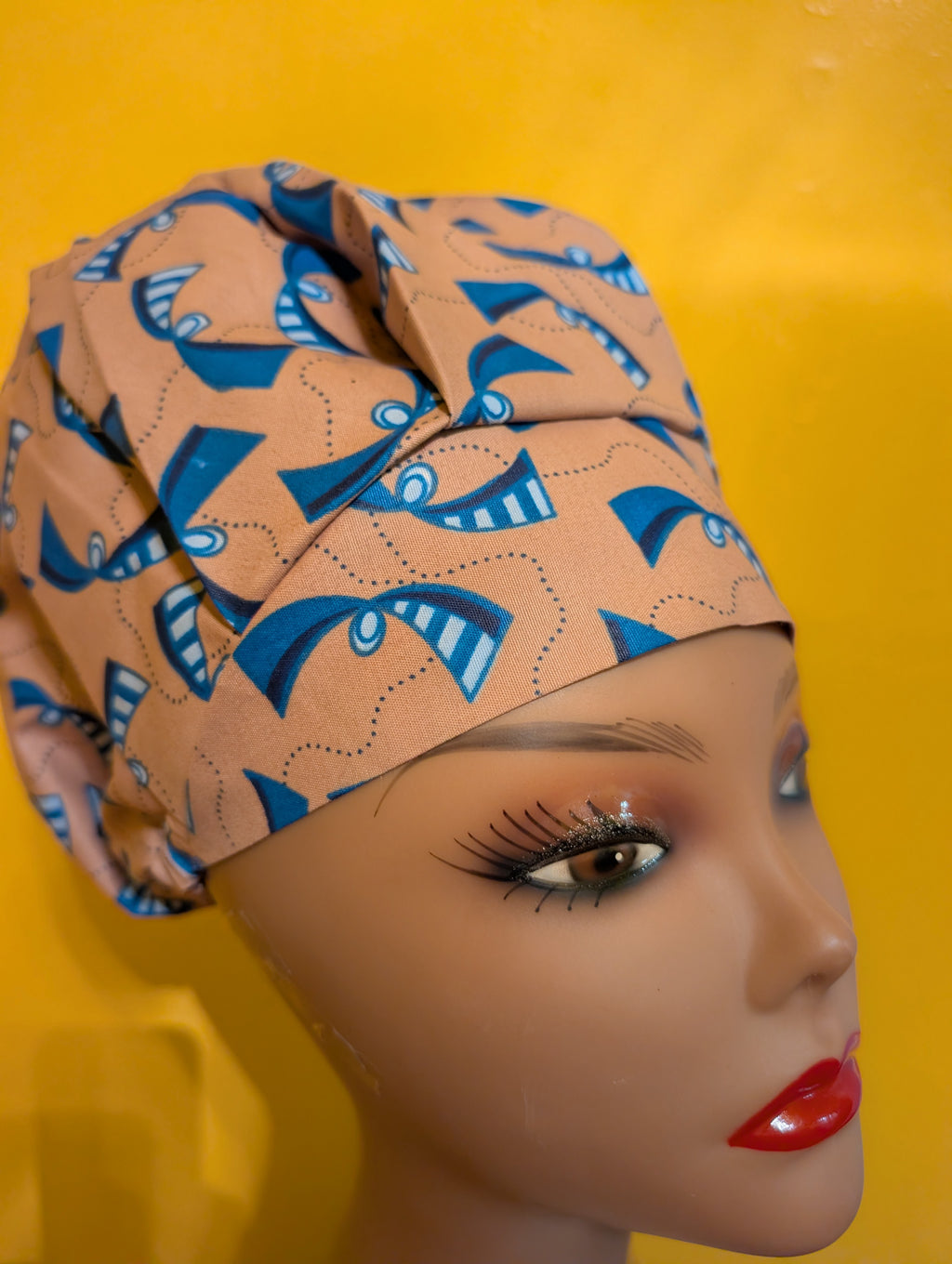 Blue/Greyish Satin Lined Bouffant Style Hat