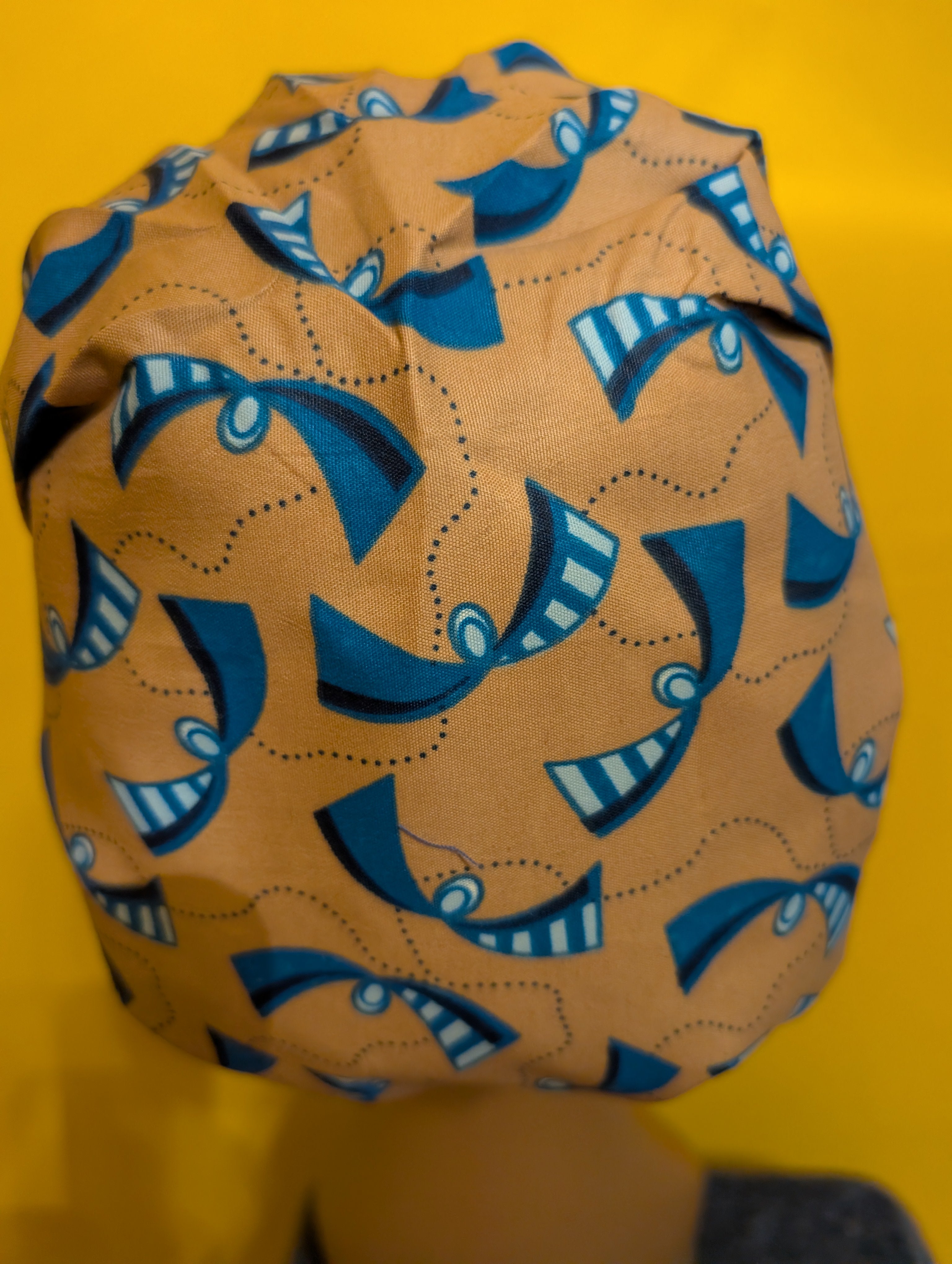 Blue/Greyish Satin Lined Bouffant Style Hat