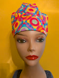 Blue/Yellow/Green/Purple Satin Lined Bouffant Style Hat