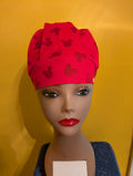 Red Mickey Mouse Themed Satin Lined Bouffant Style Hat