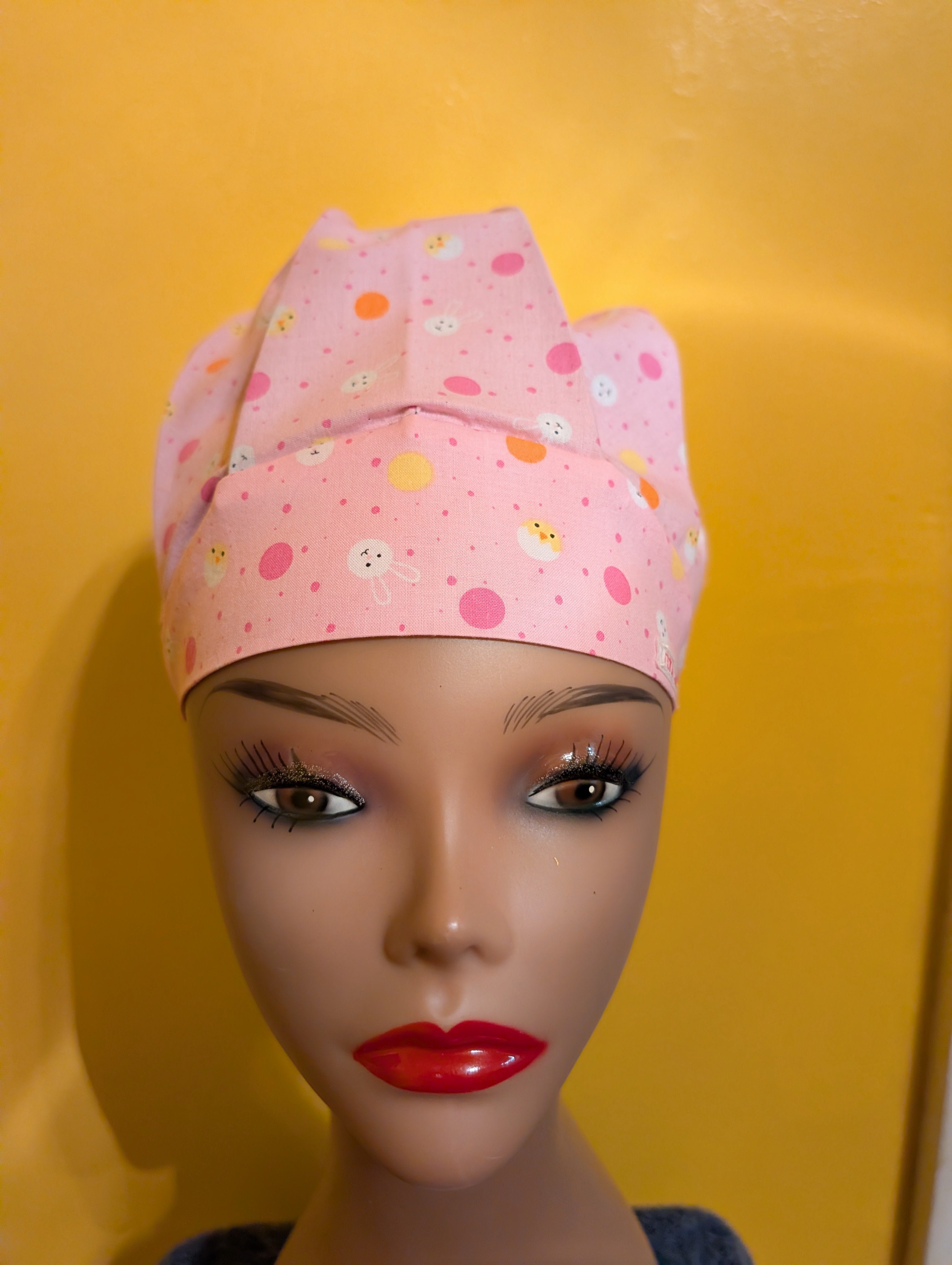Pink Easter Themed Satin Lined Bouffant Style Hats