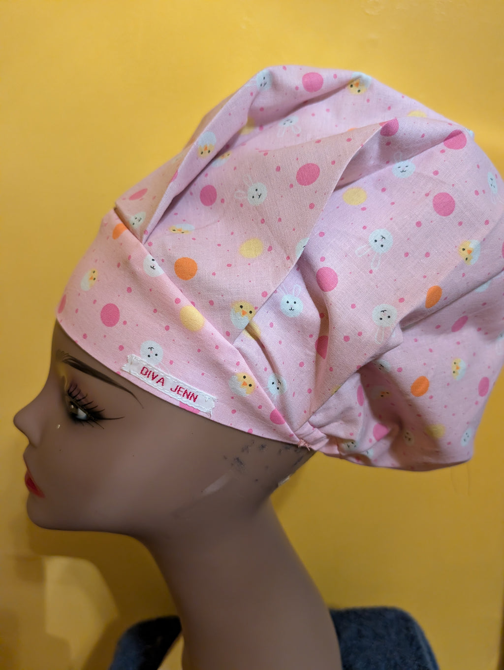 Pink Easter Themed Satin Lined Bouffant Style Hats