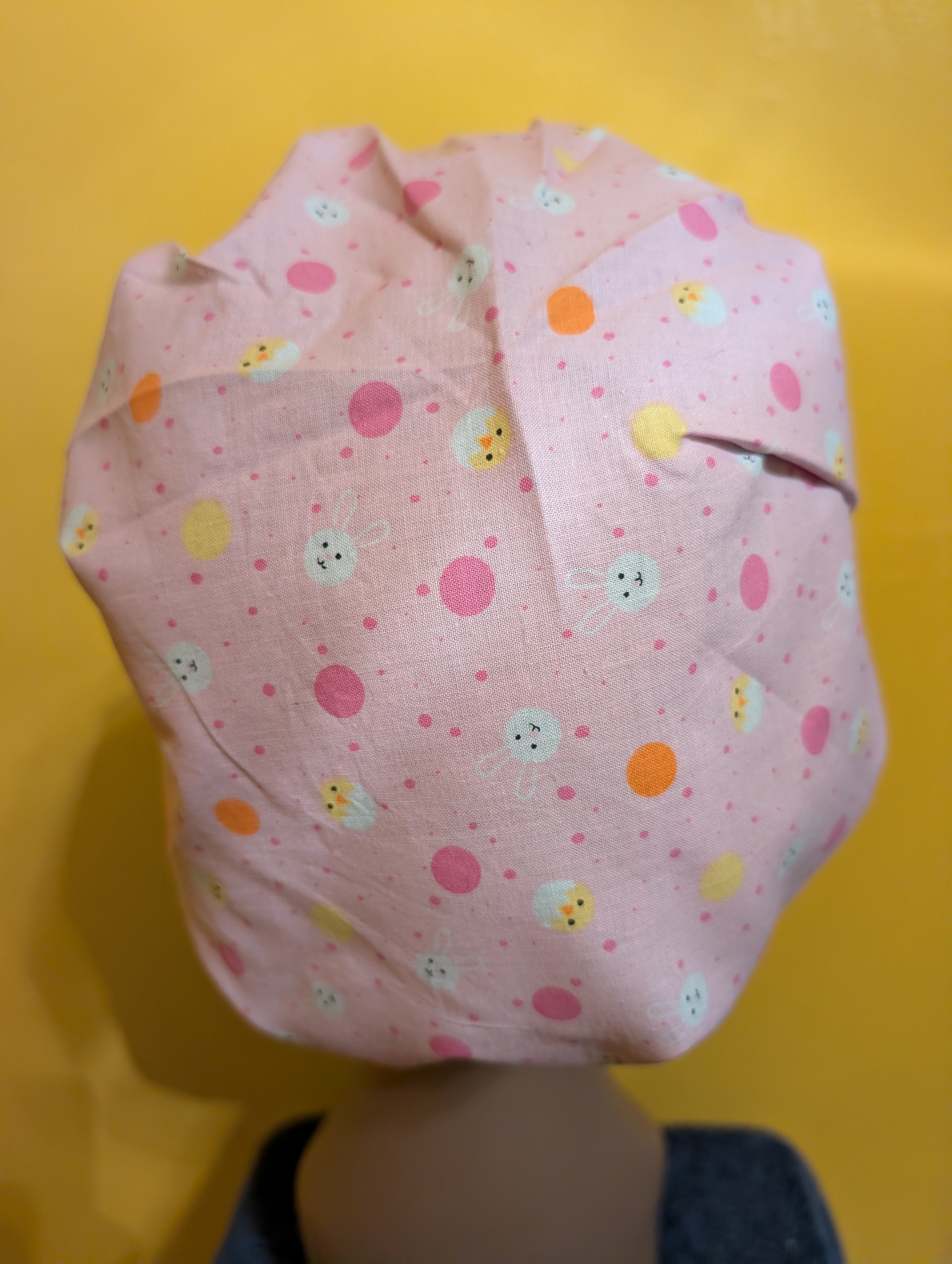 Pink Easter Themed Satin Lined Bouffant Style Hats