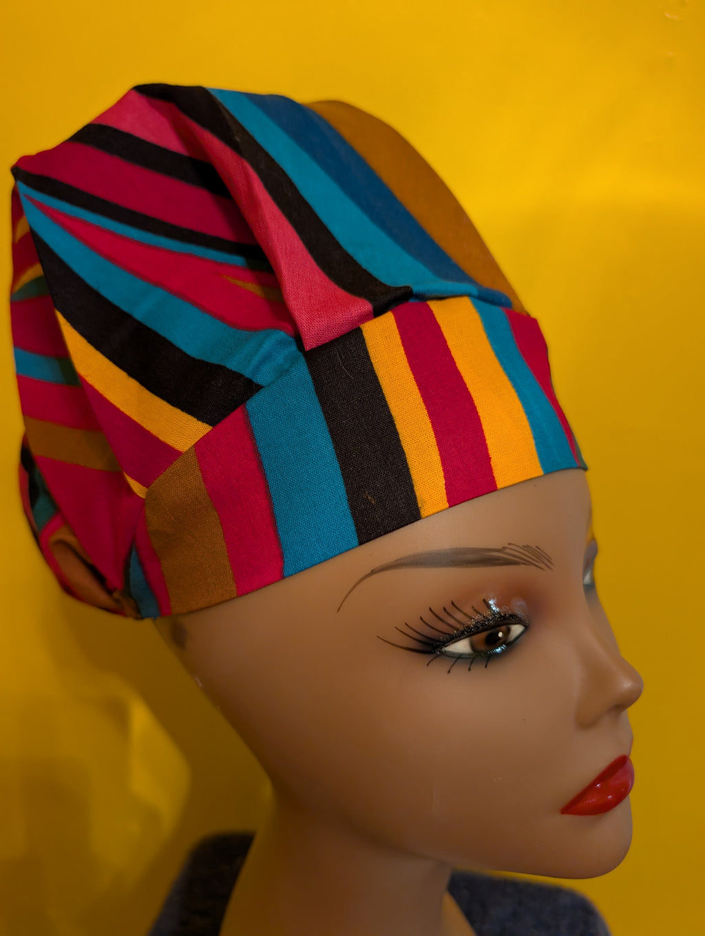 Blue/Red/Gold/Green/Black Satin Lined Bouffant Style Hat