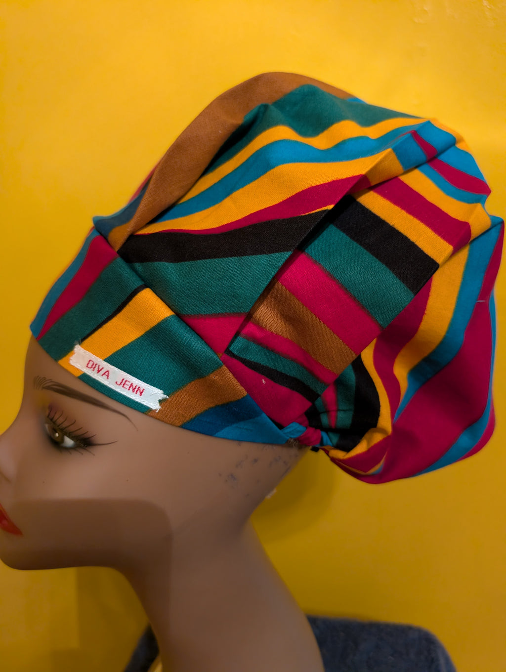 Blue/Red/Gold/Green/Black Satin Lined Bouffant Style Hat
