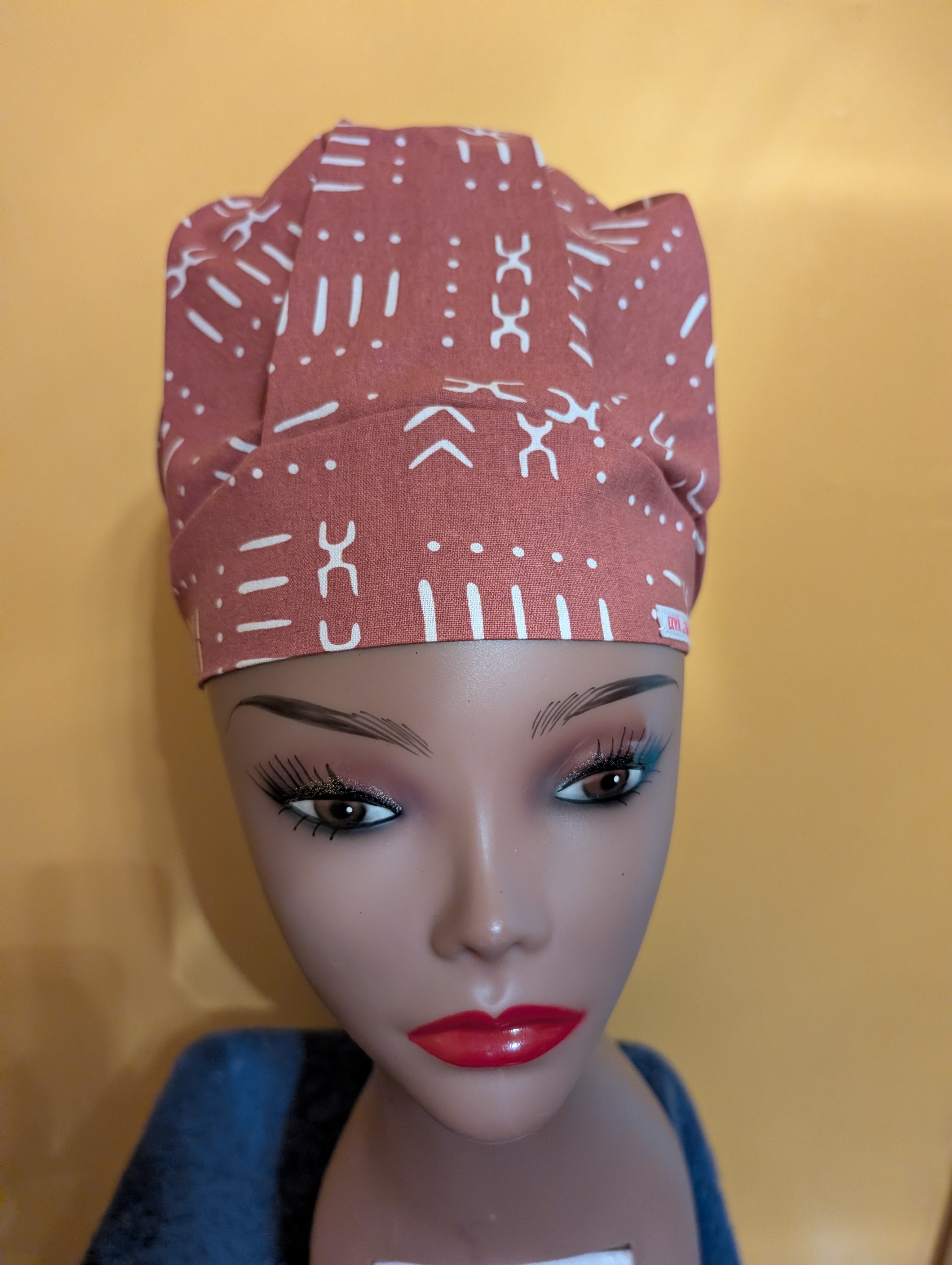 Brown/White Satin Lined Bouffant Style Hat