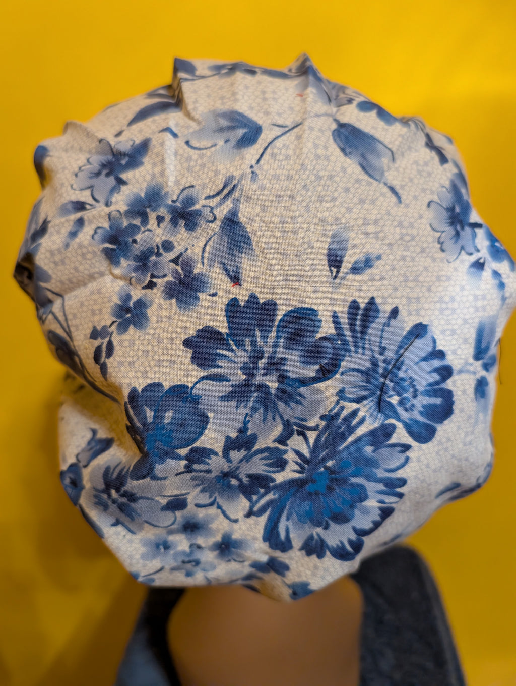 Blue/White Satin Lined Bouffant Style Hat