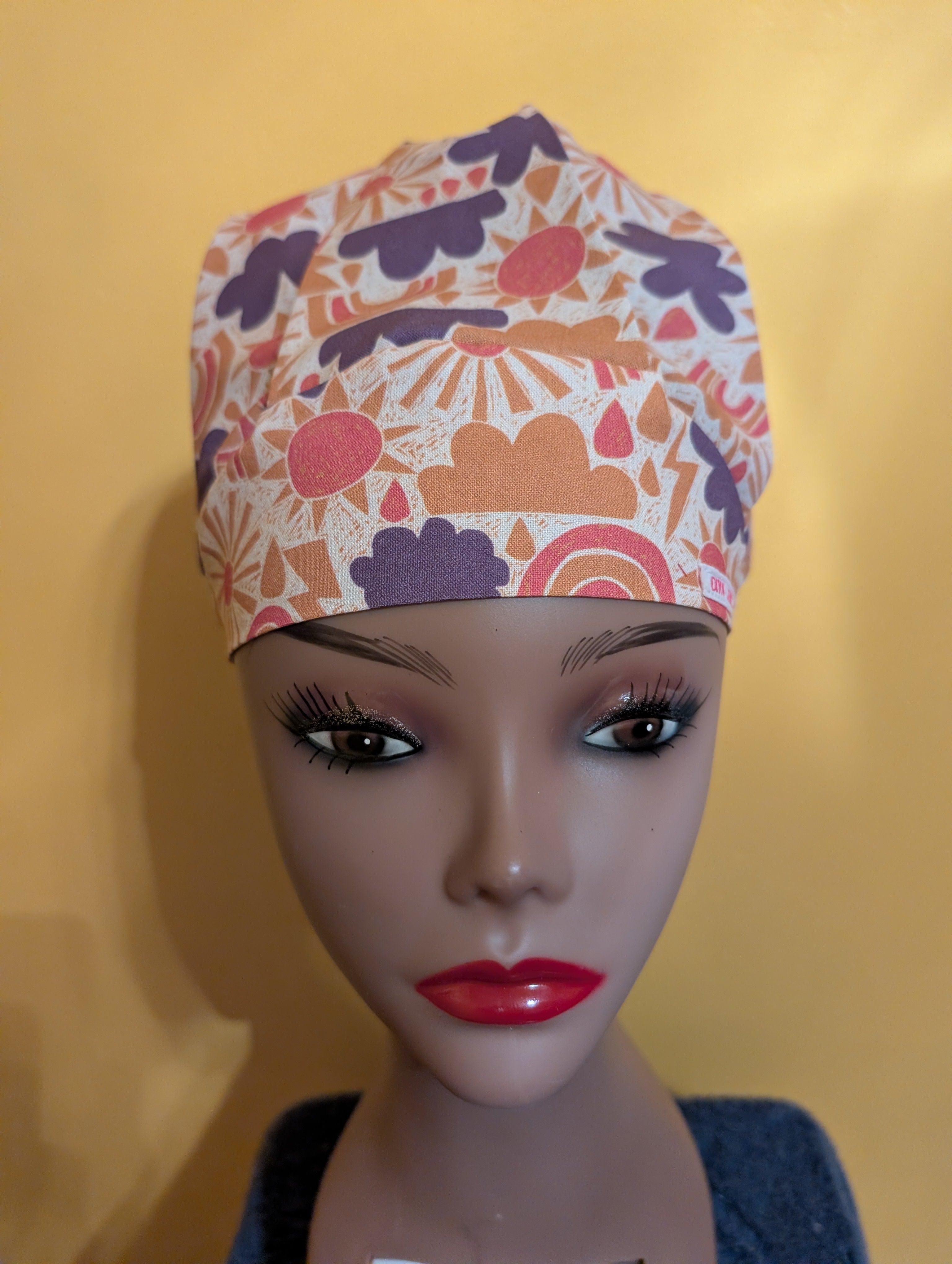 Beige/Tan/Gold Satin Lined Bouffant Style Hat