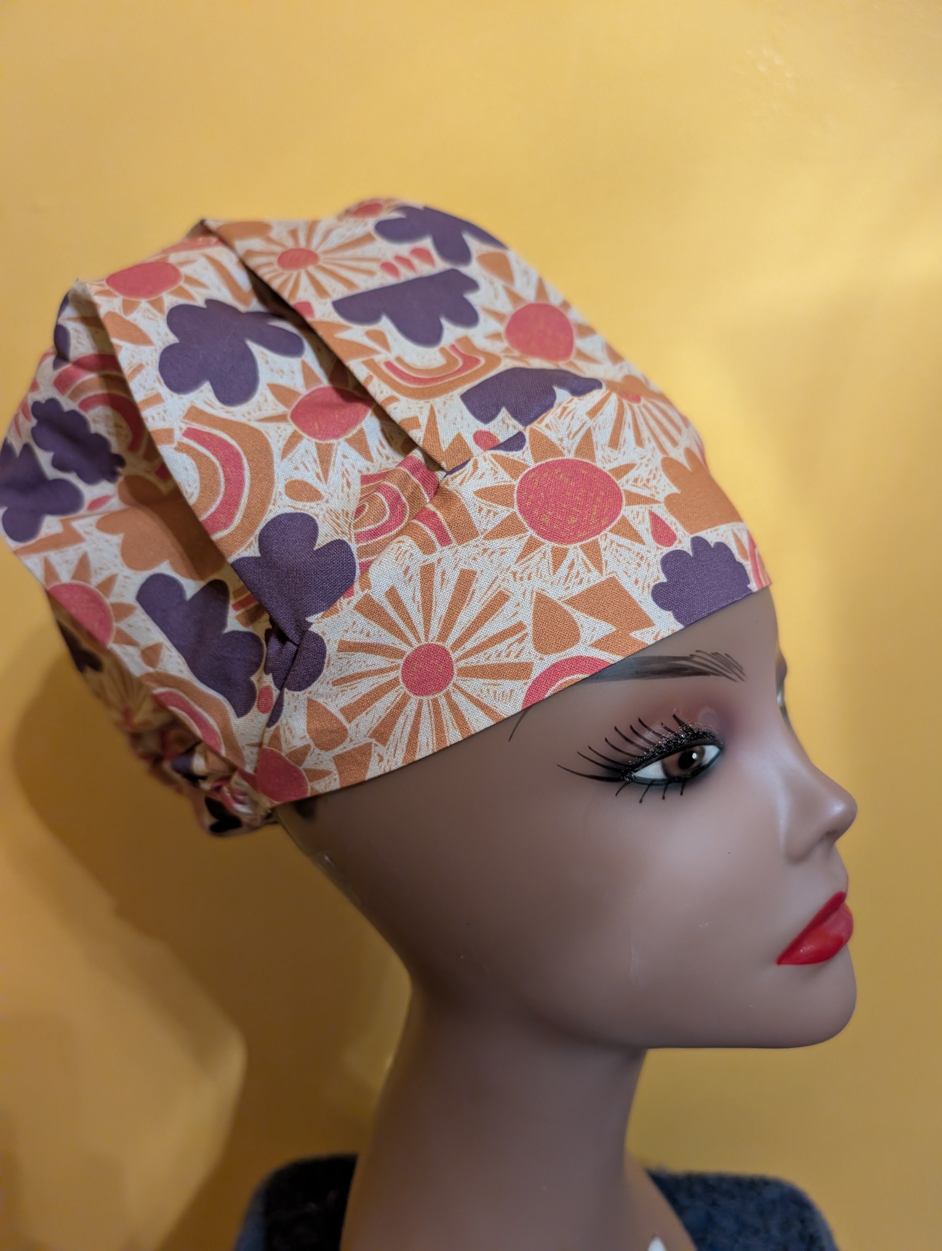Beige/Tan/Gold Satin Lined Bouffant Style Hat