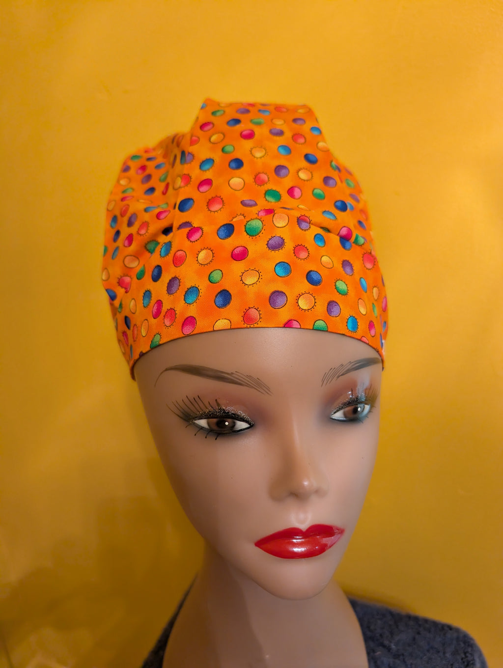 Orange Satin Lined Bouffant Style Hat