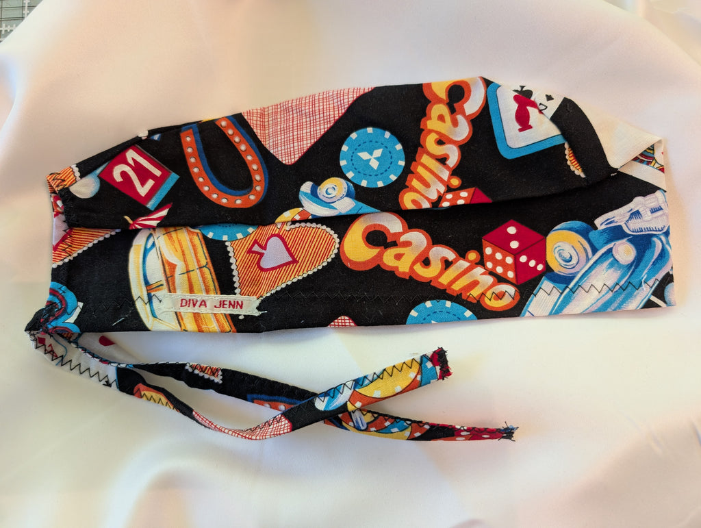 Casino Themed Tie in the back Hat