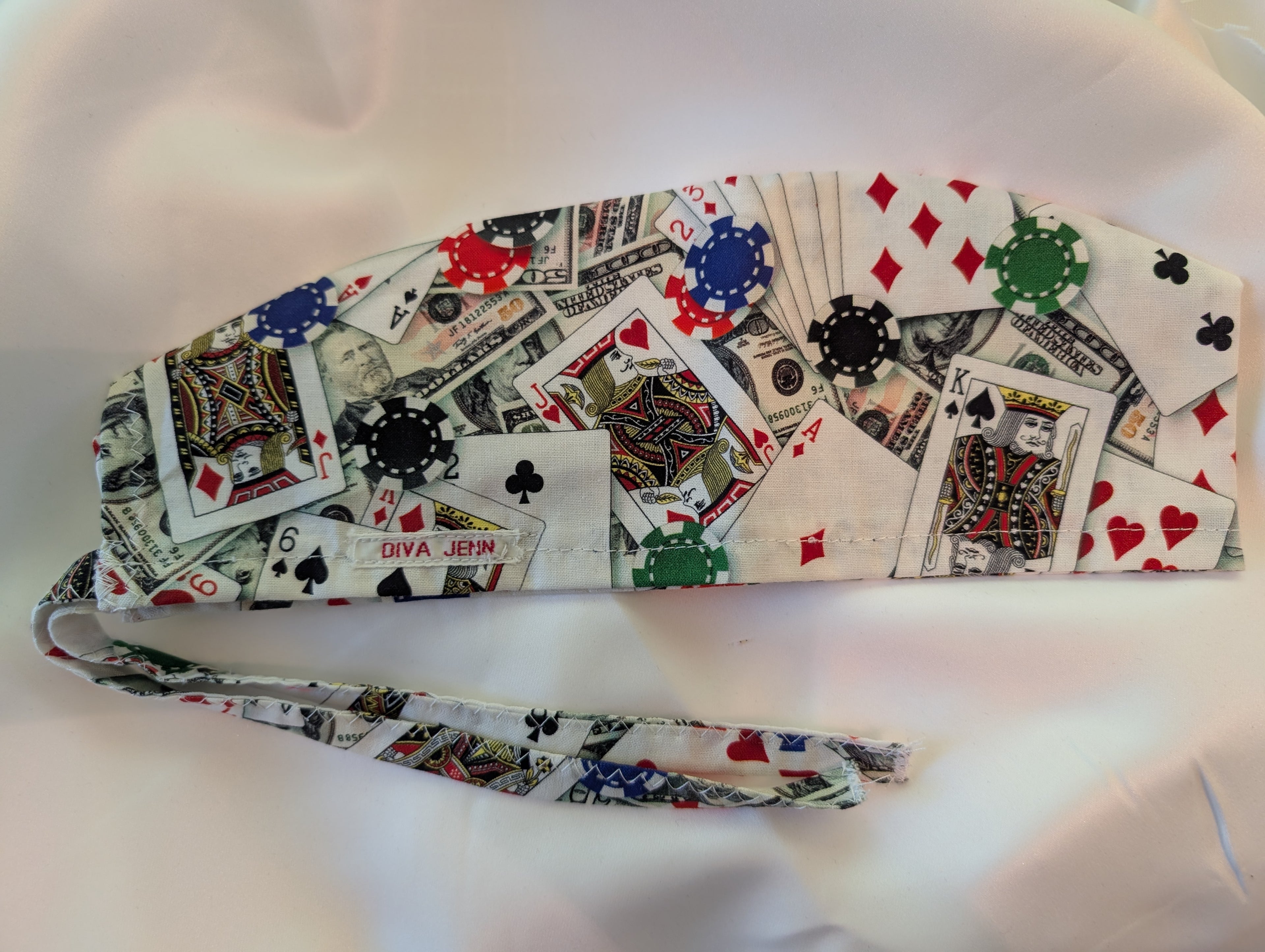 Playing Card Themed Tie in the back Hat